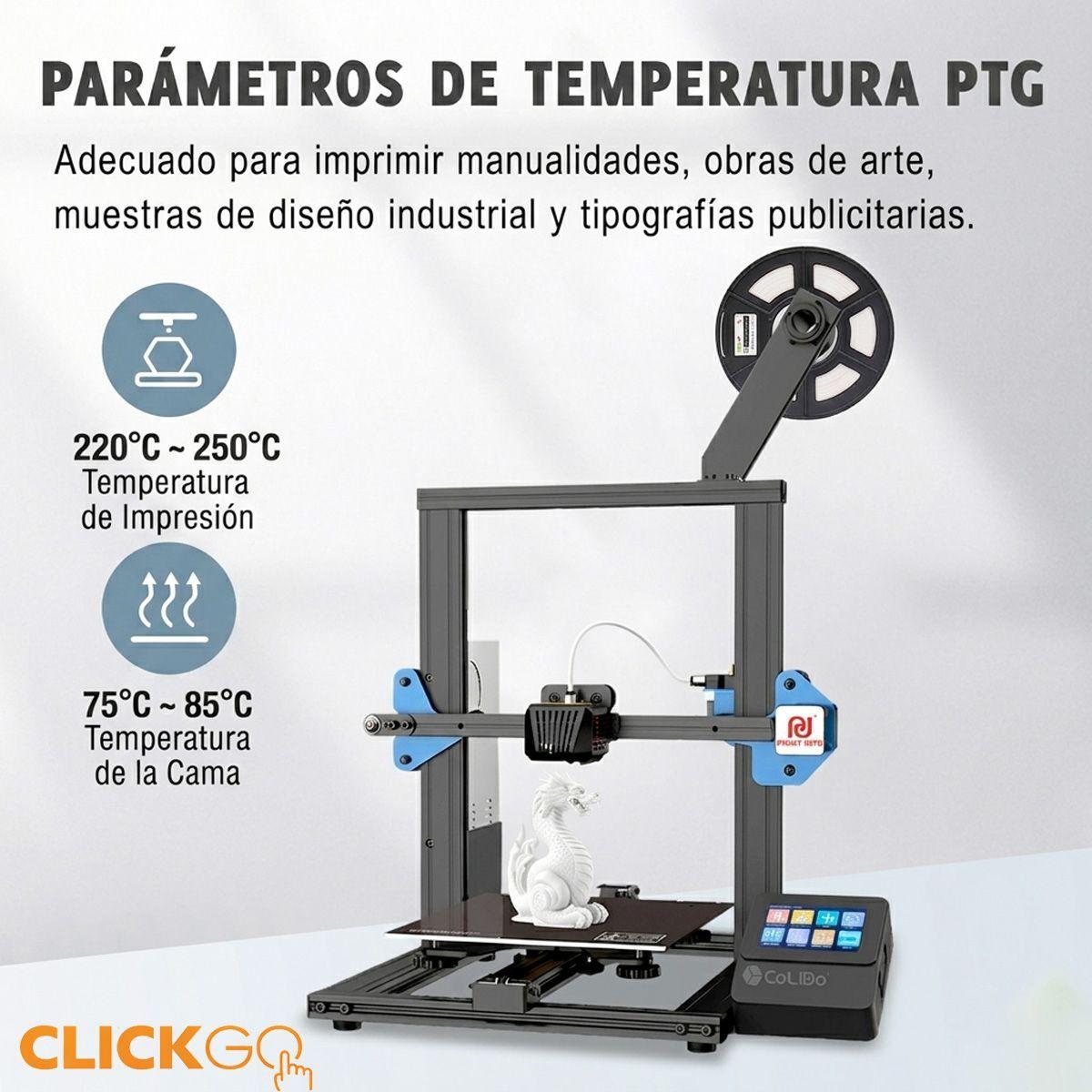 FILAMENTO PEGT COLOR VERDE 1 75MM 3D MARCA COLIDO-3