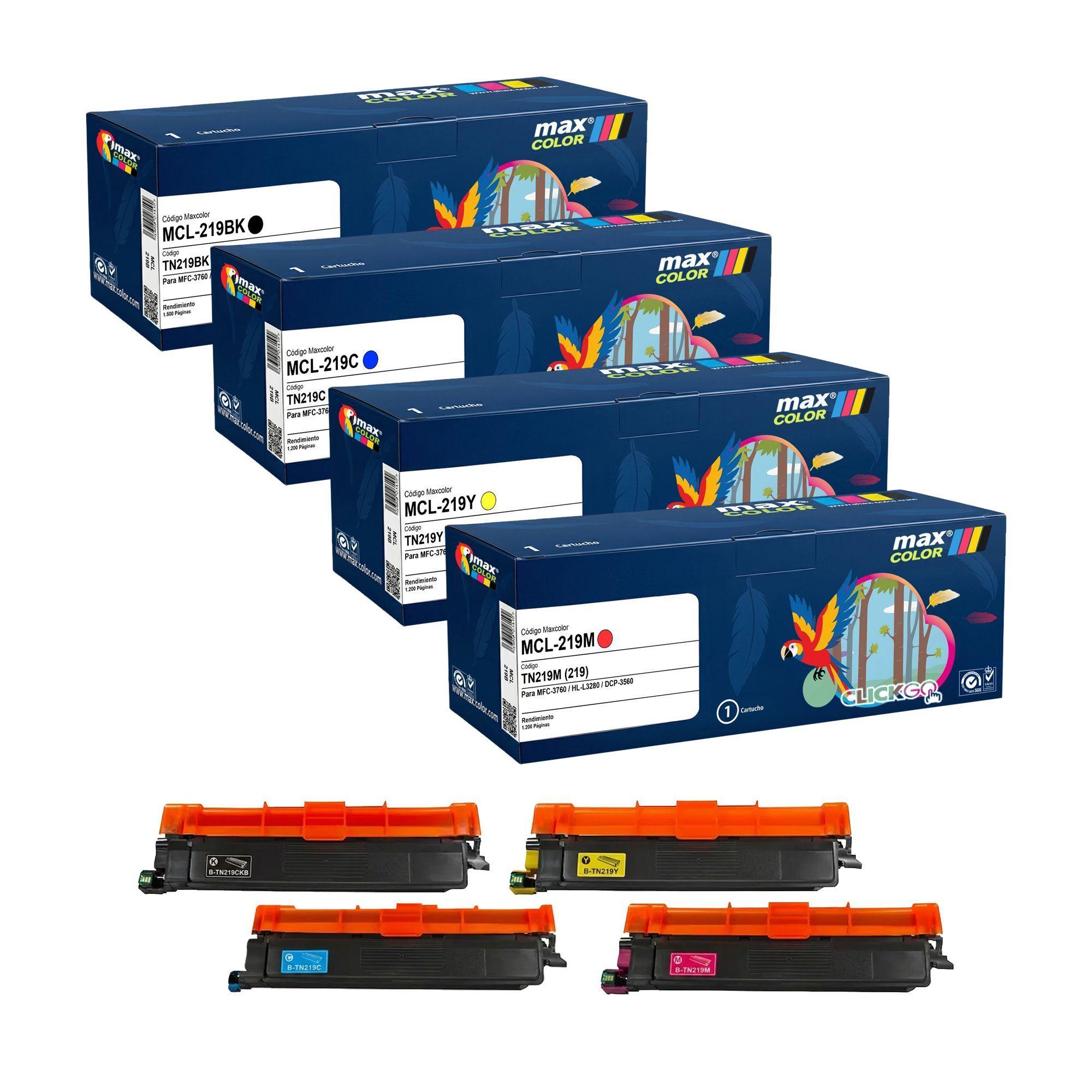 Pack Toner TN219 altenativos 4 Colores Compatible HL L3280CDW DCP L3560CDW-0