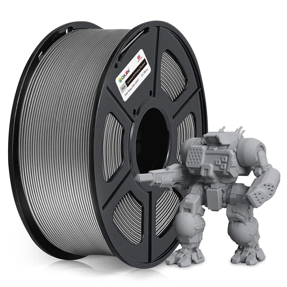 FILAMENTO PLA COLOR GRIS 1.75MM 3D MARCA COLIDO-0