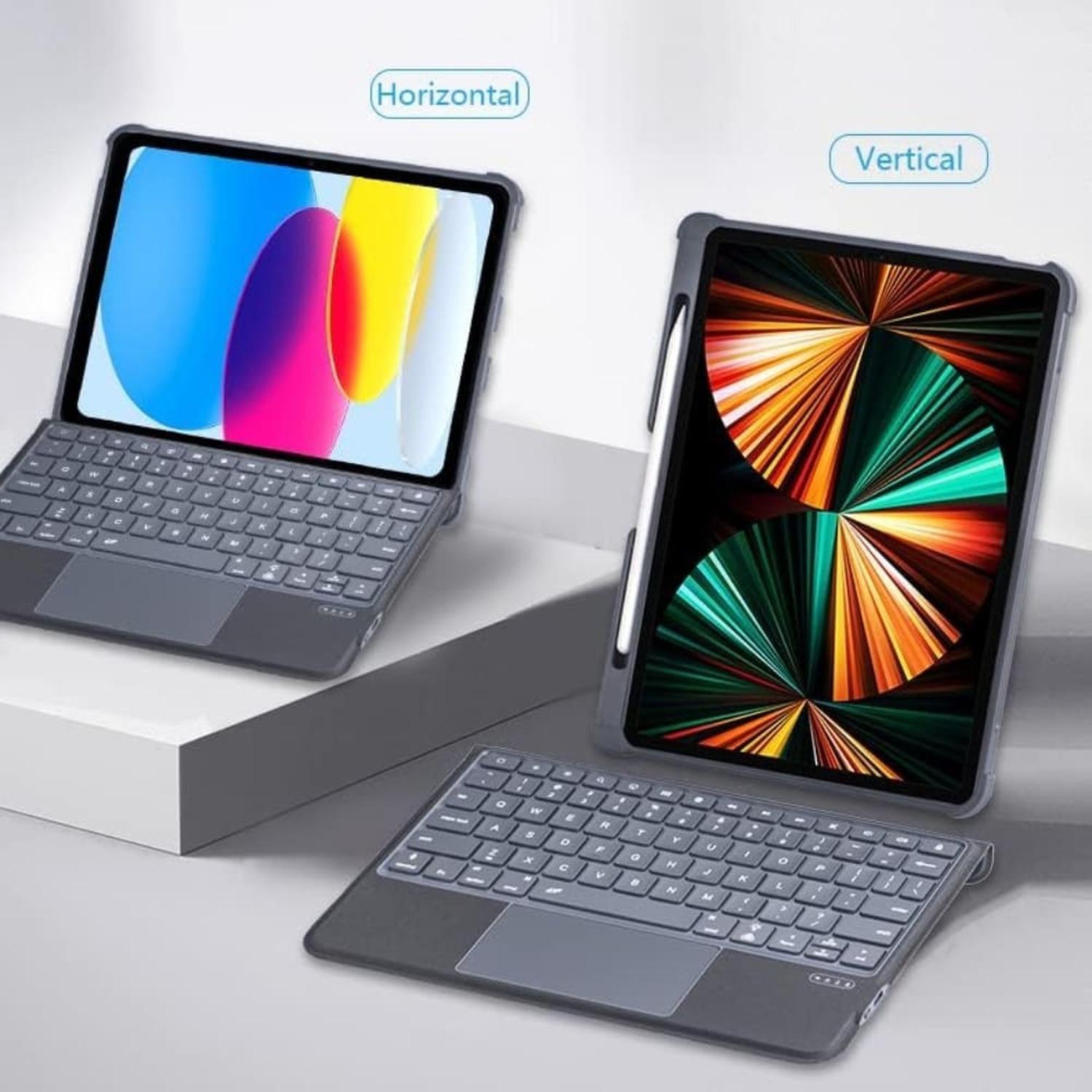 Funda Keyboard Touchpad Para iPad 10.2 7/8/9 Retroiluminado-3