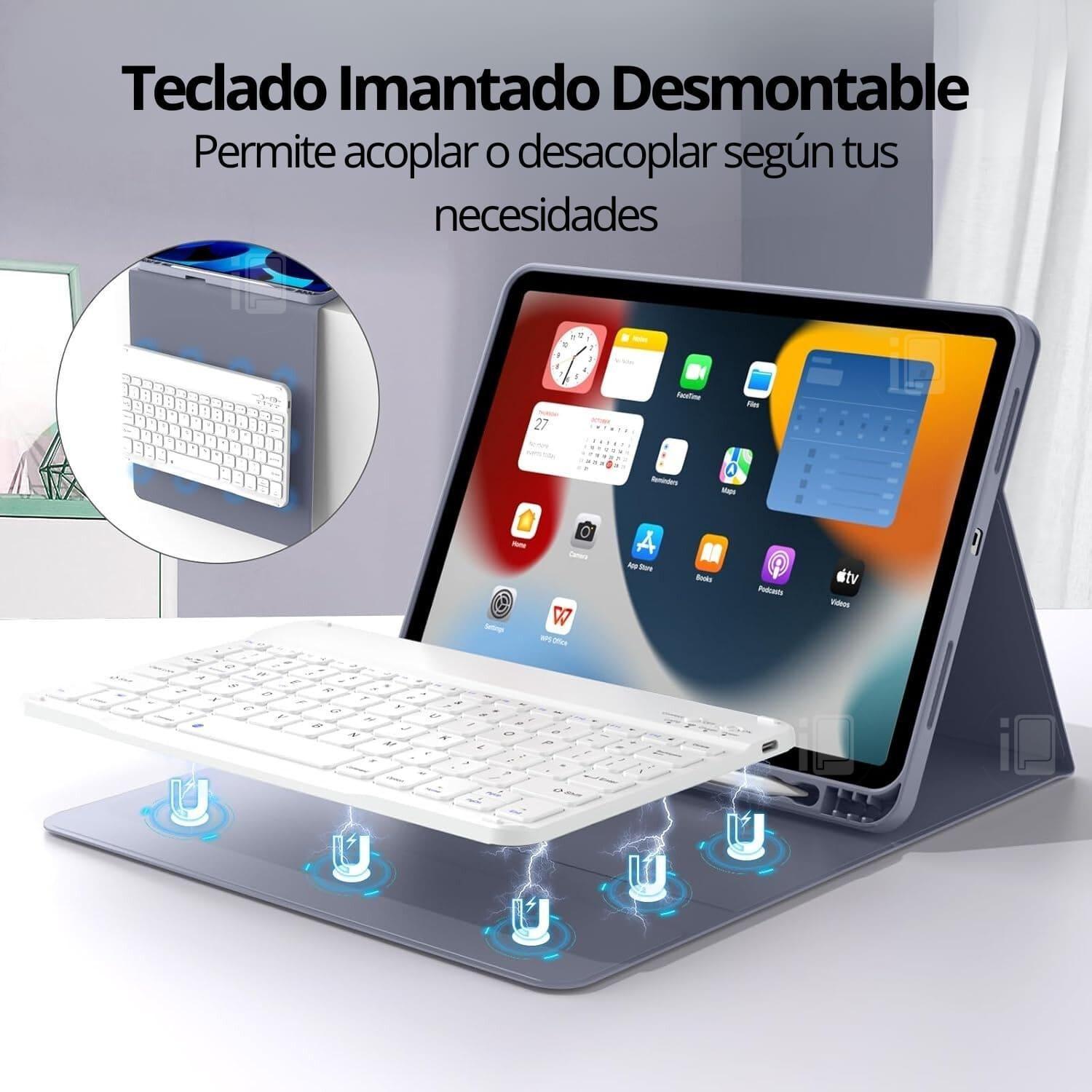 Funda Teclado Español Para iPad 10 (10.9) Con Ranura Lápiz-3
