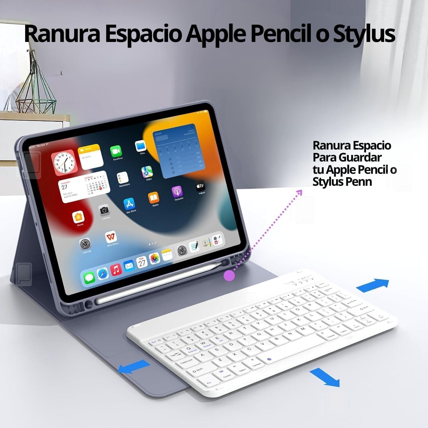 Funda Teclado Español Para iPad 10 (10.9) Con Ranura Lápiz-4