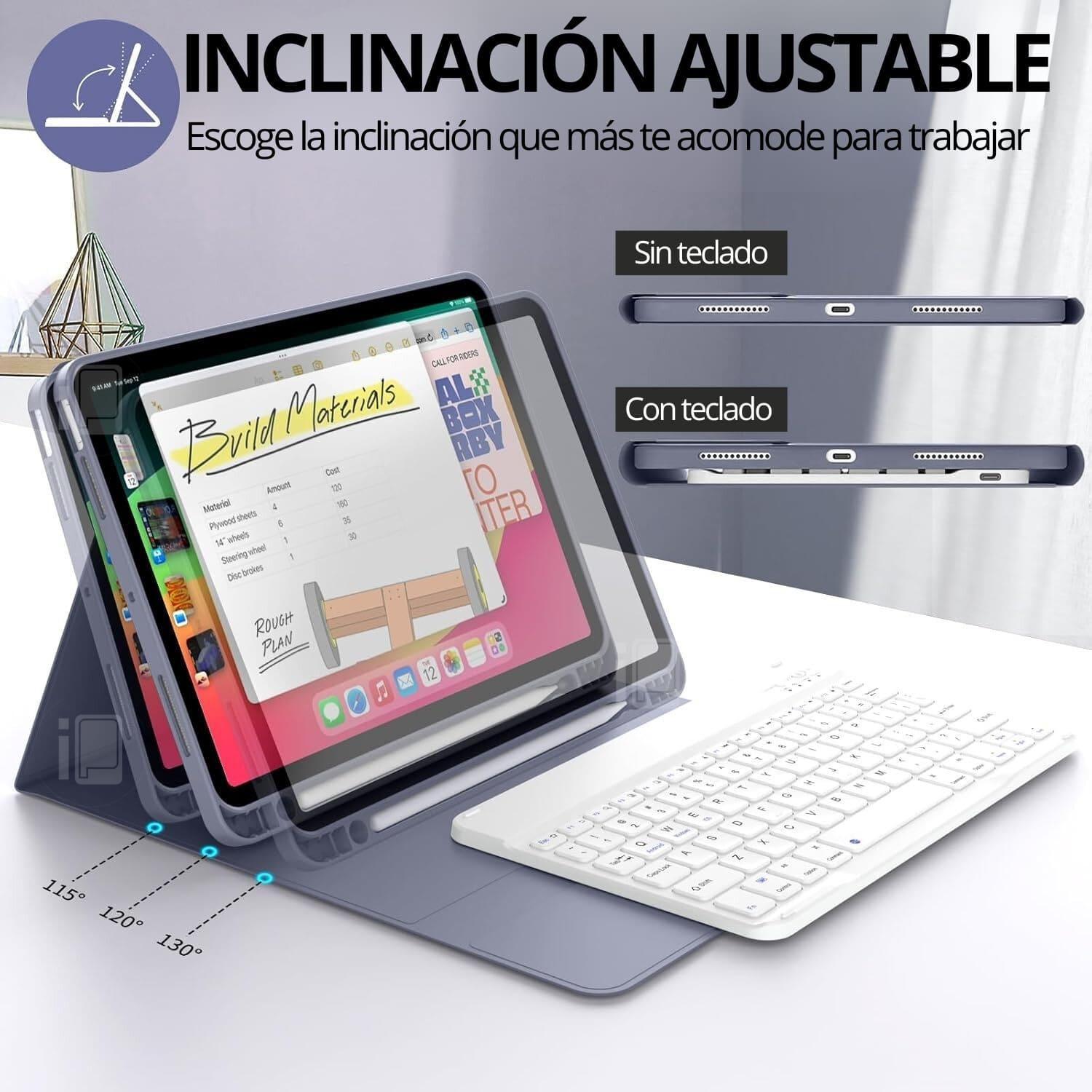 Funda Teclado Español Para iPad 10 (10.9) Con Ranura Lápiz-5