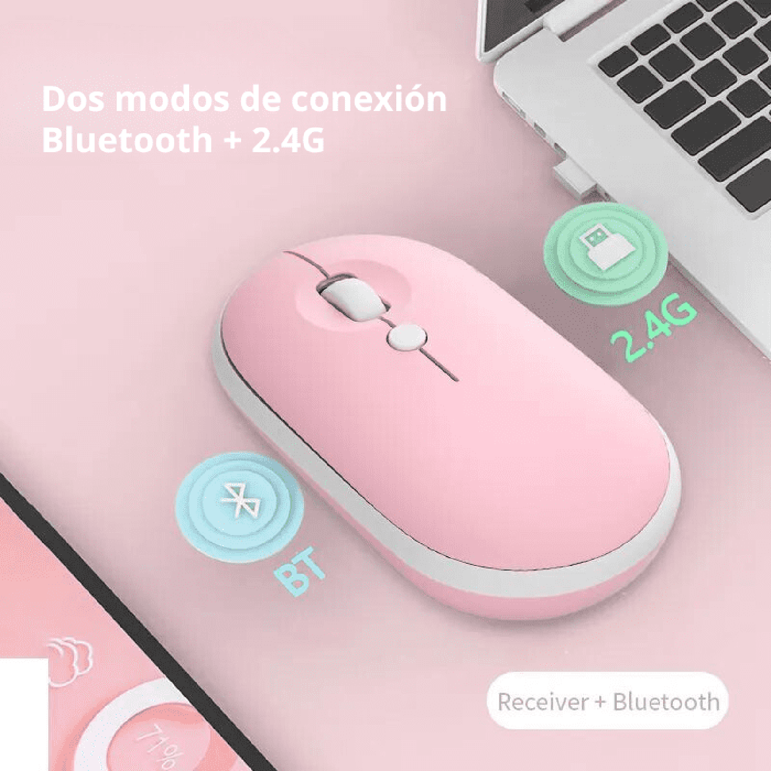 Kit Mouse Y Teclado Bluetooth Triple Conexión Español iPad/Pc/Cel-4