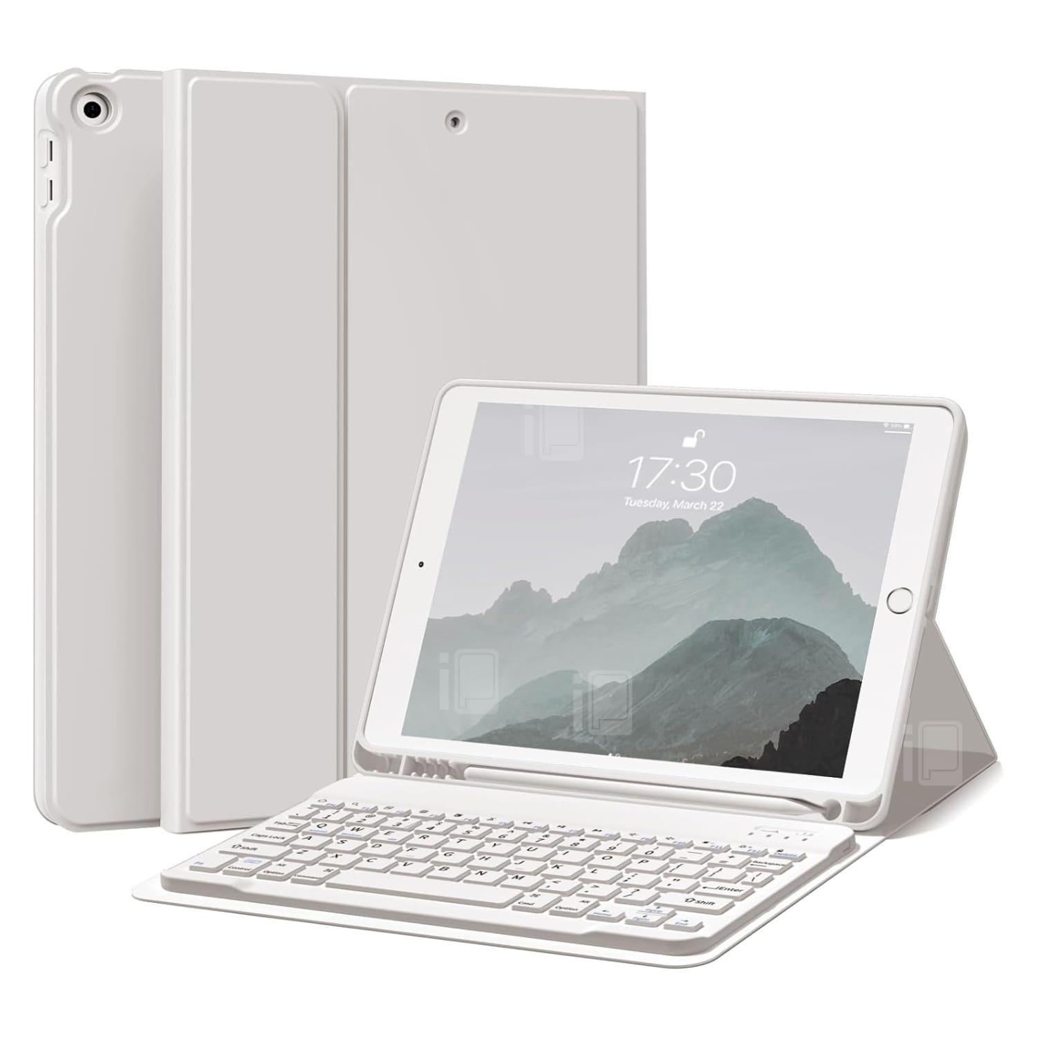 Funda Teclado Español Para iPad 9 (10.2) Con Ranura Lápiz-0