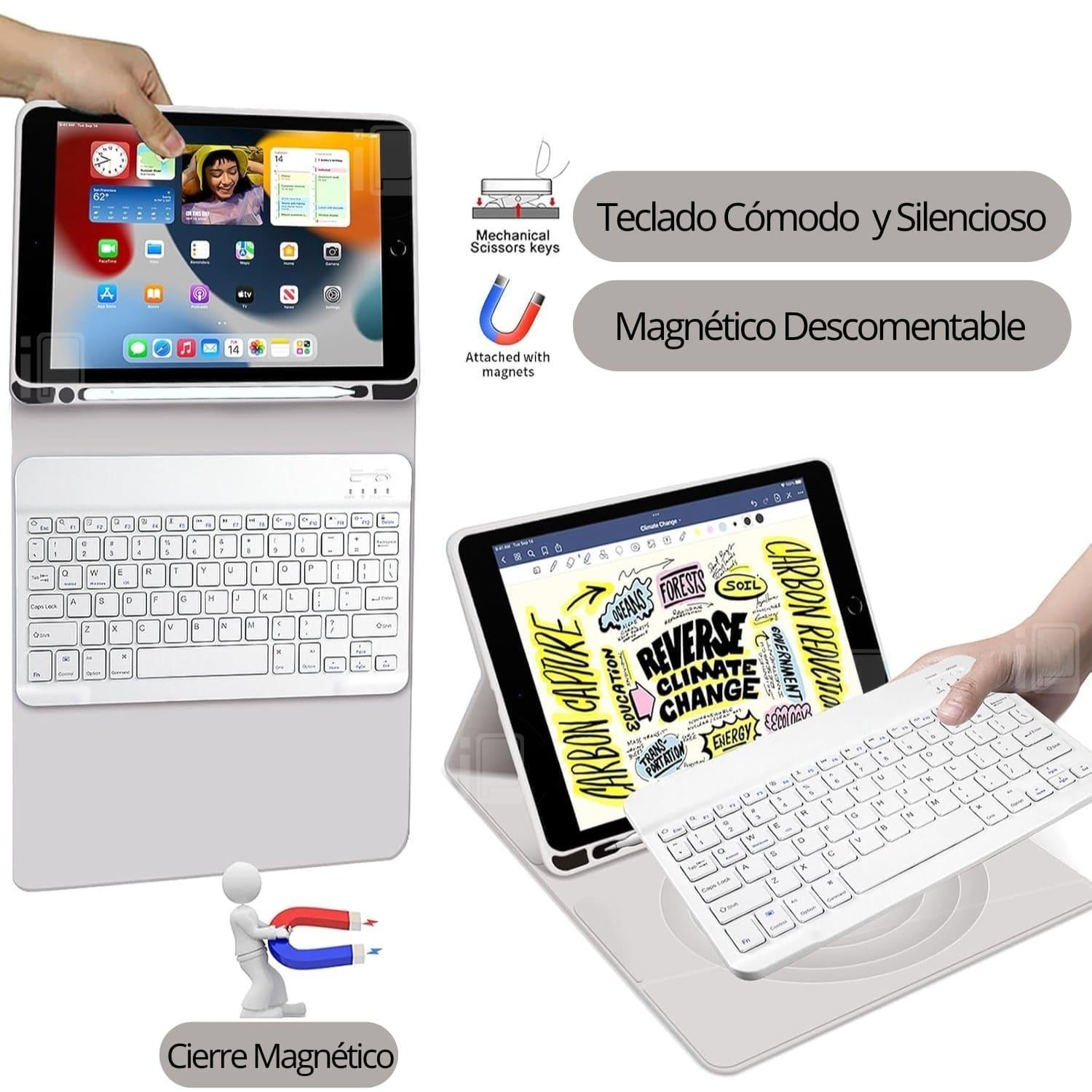 Funda Teclado Español Para iPad 9 (10.2) Con Ranura Lápiz-2