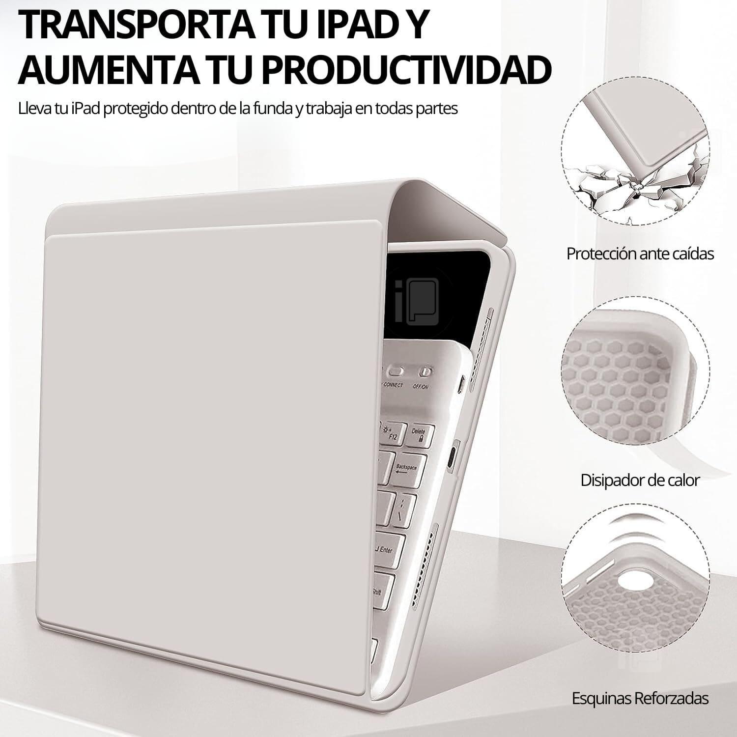 Funda Teclado Español Para iPad 9 (10.2) Con Ranura Lápiz-4