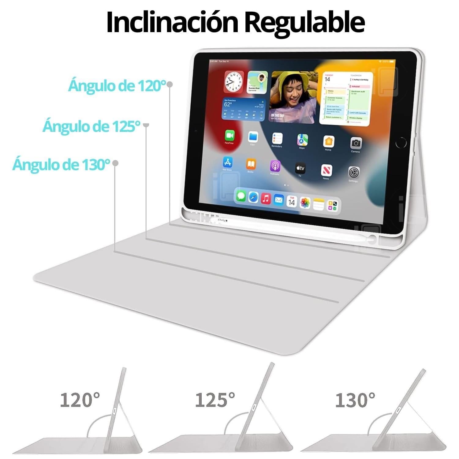 Funda Teclado Español Para iPad 9 (10.2) Con Ranura Lápiz-5