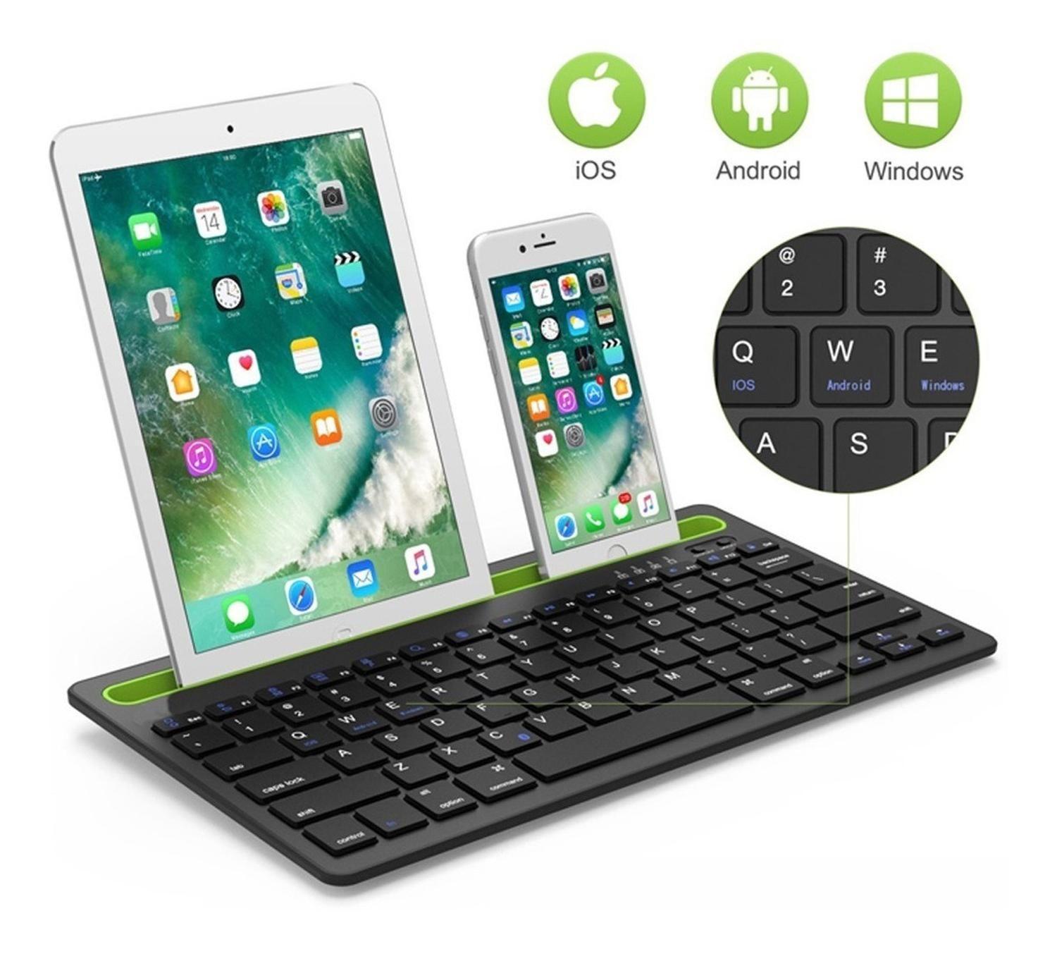 Teclado Bluetooth Doble Conexión Español Ranura Tablet/Cel-4
