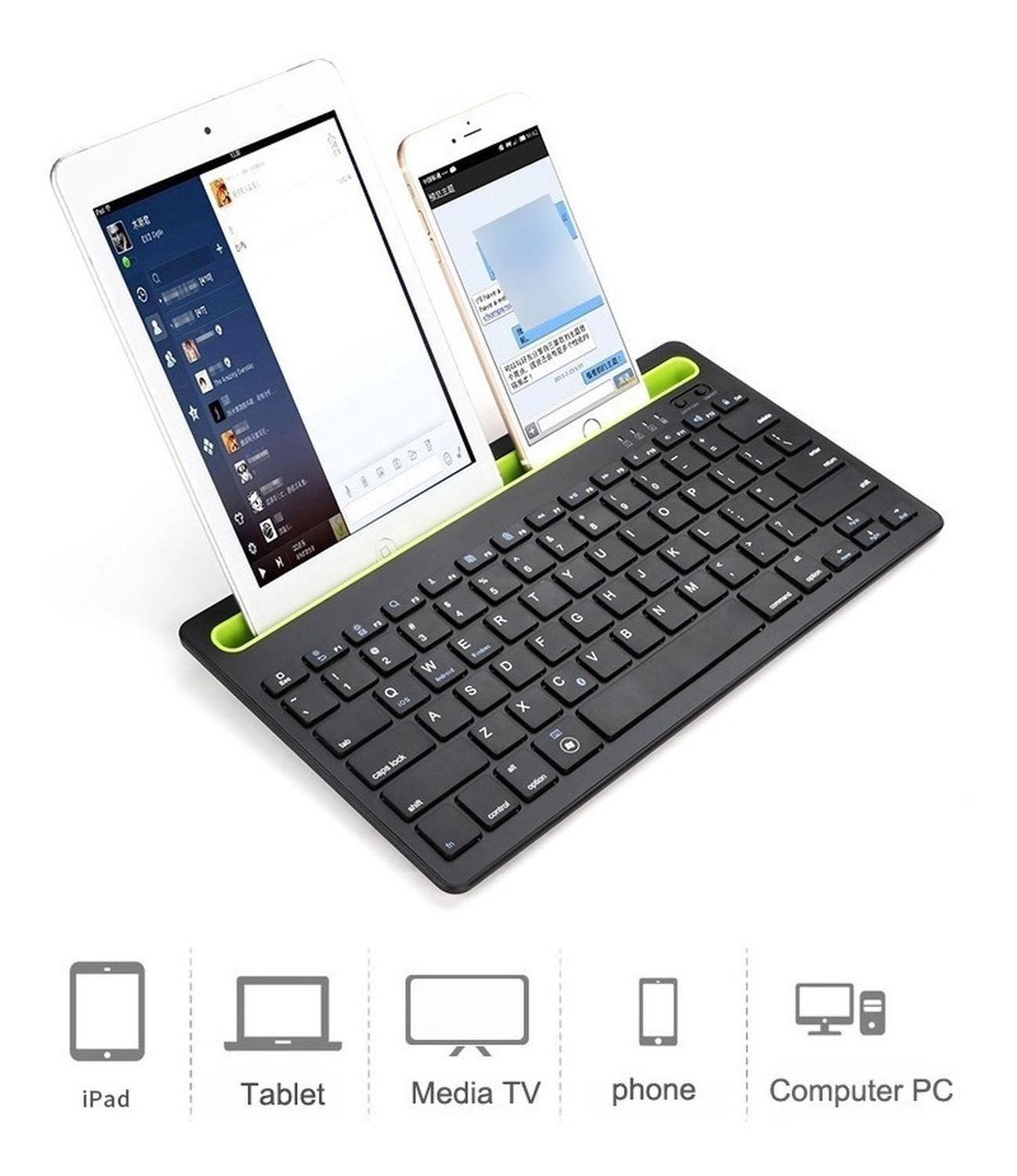 Teclado Bluetooth Doble Conexión Español Ranura Tablet/Cel-5