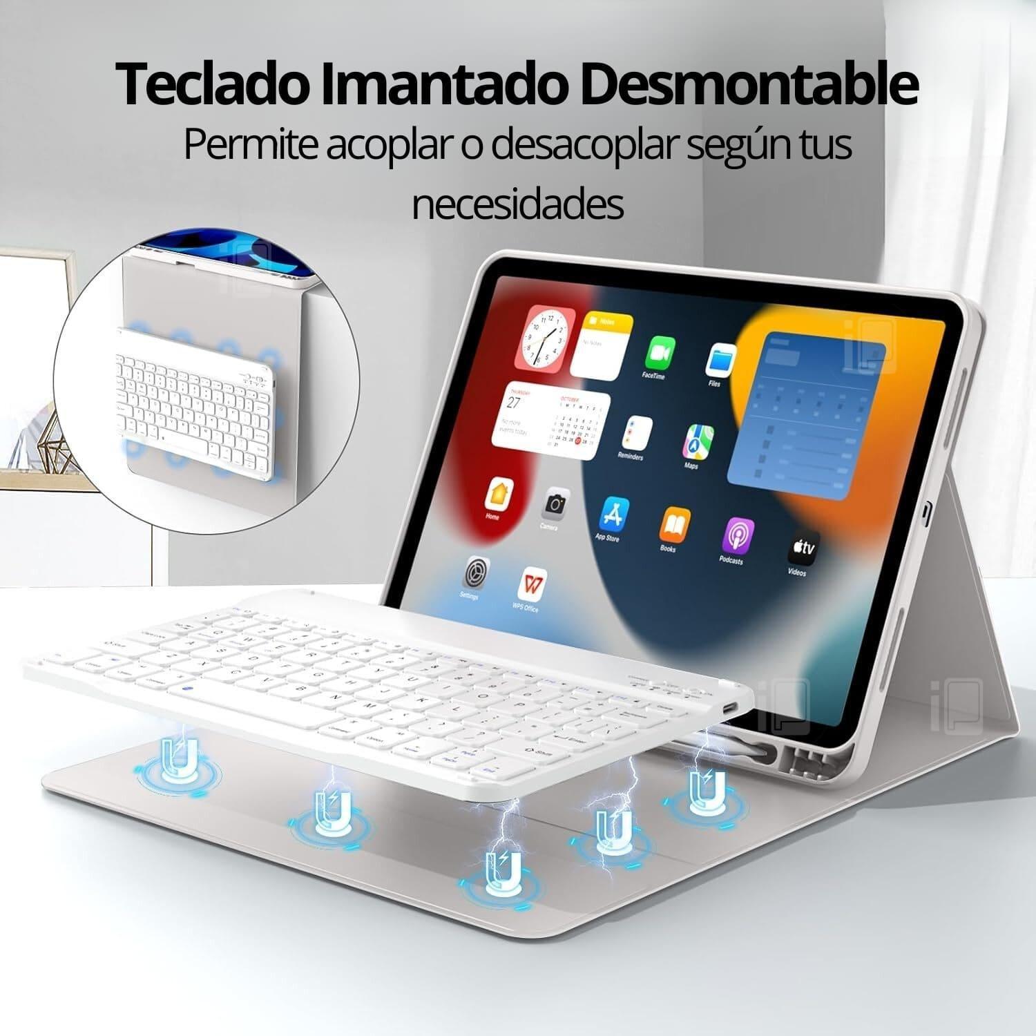 Funda Teclado Para iPad Air 10.9 (4 y 5) Ranura Lápiz Carga-2