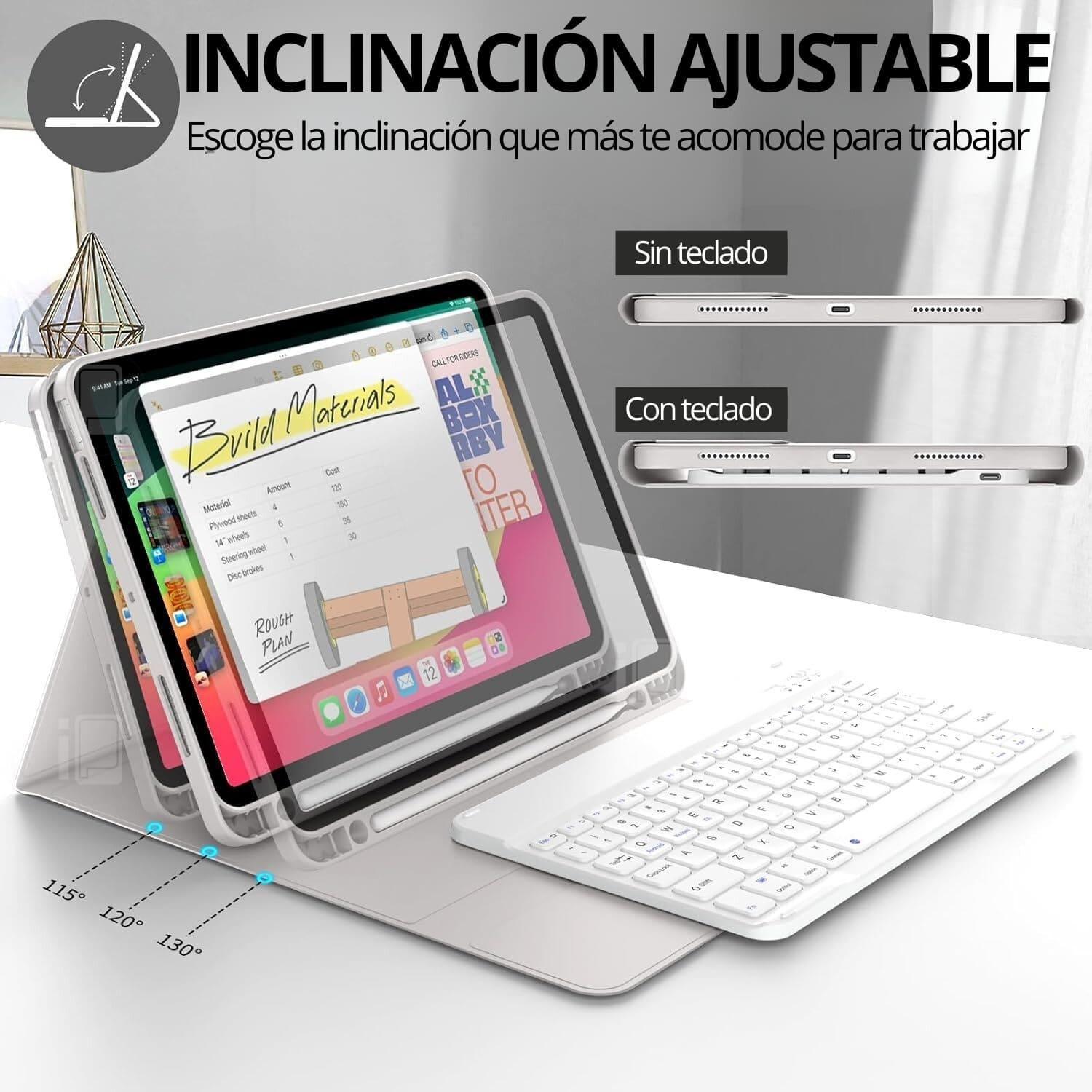 Funda Teclado Para iPad Air 10.9 (4 y 5) Ranura Lápiz Carga-5