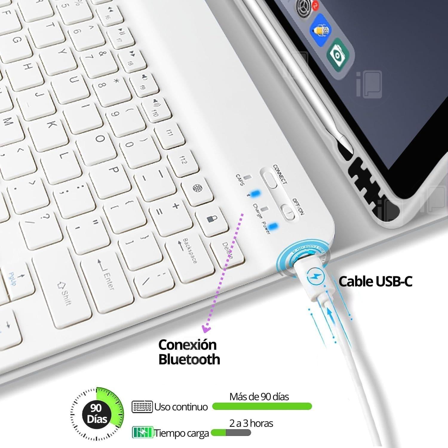Funda Teclado Para iPad Air 10.9 (4 y 5) Ranura Lápiz Carga-6