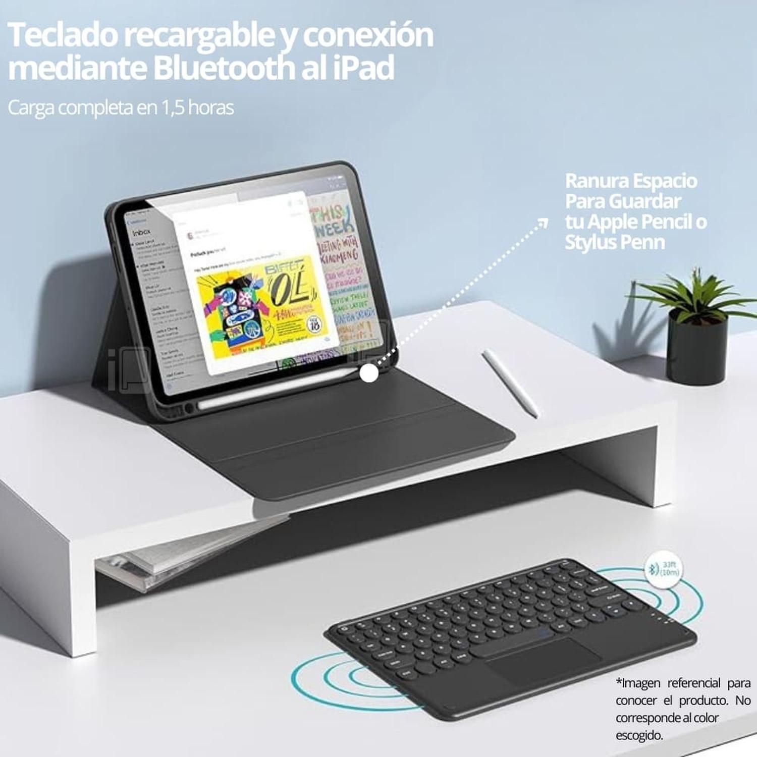 Funda Teclado Touchpad Para iPad 10 Gen (10.9)-4