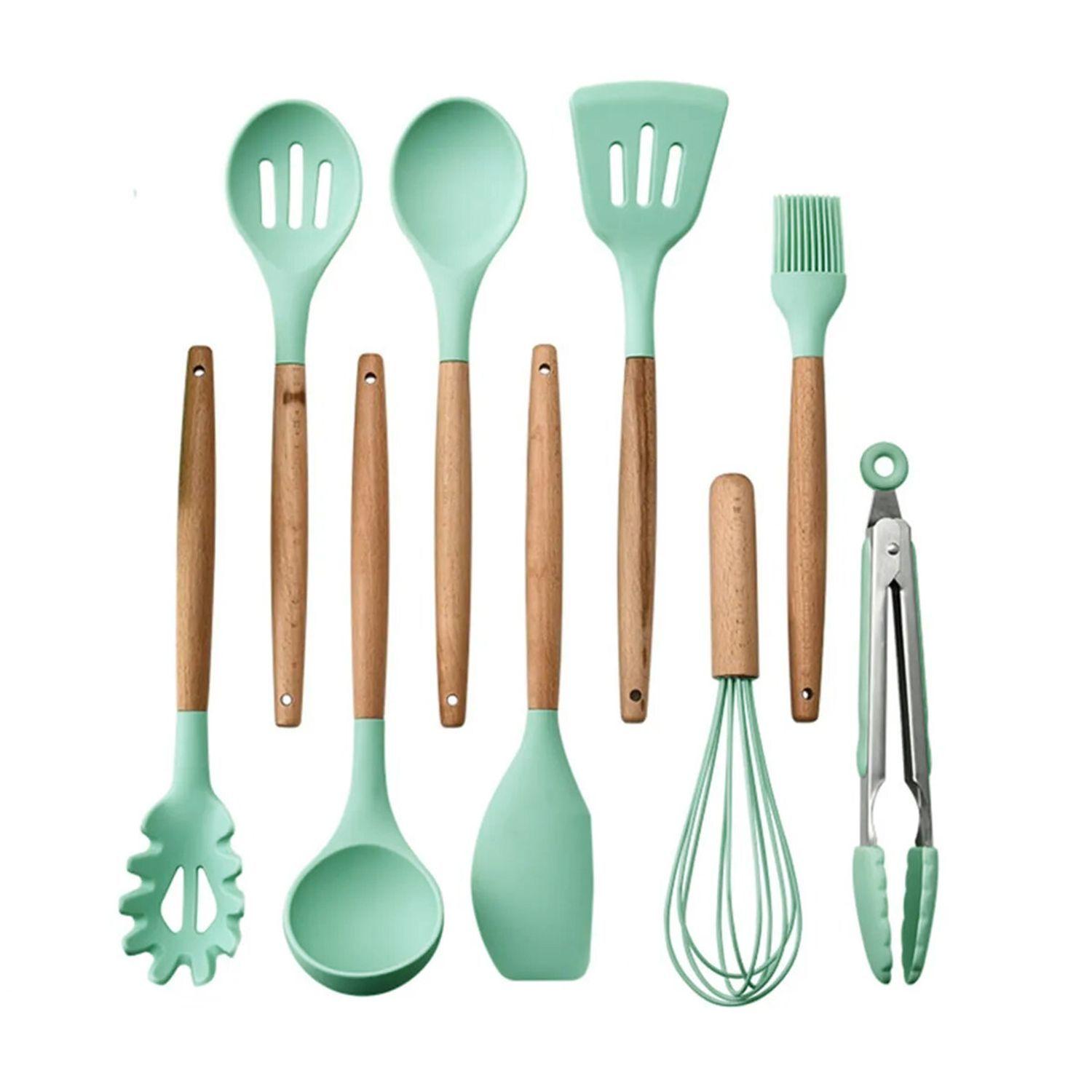 Utensilios De Cocina Silicona Verde-1