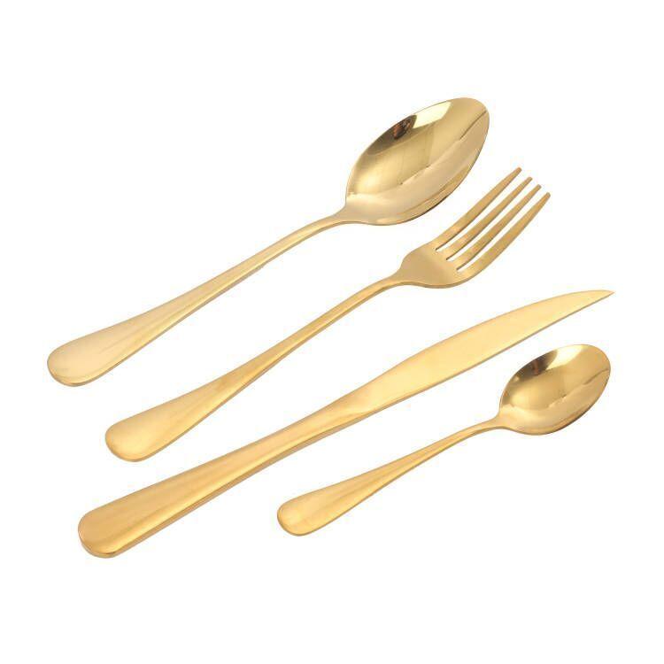 cubiertos 24 piezas Acero inoxidable Color Dorado-1