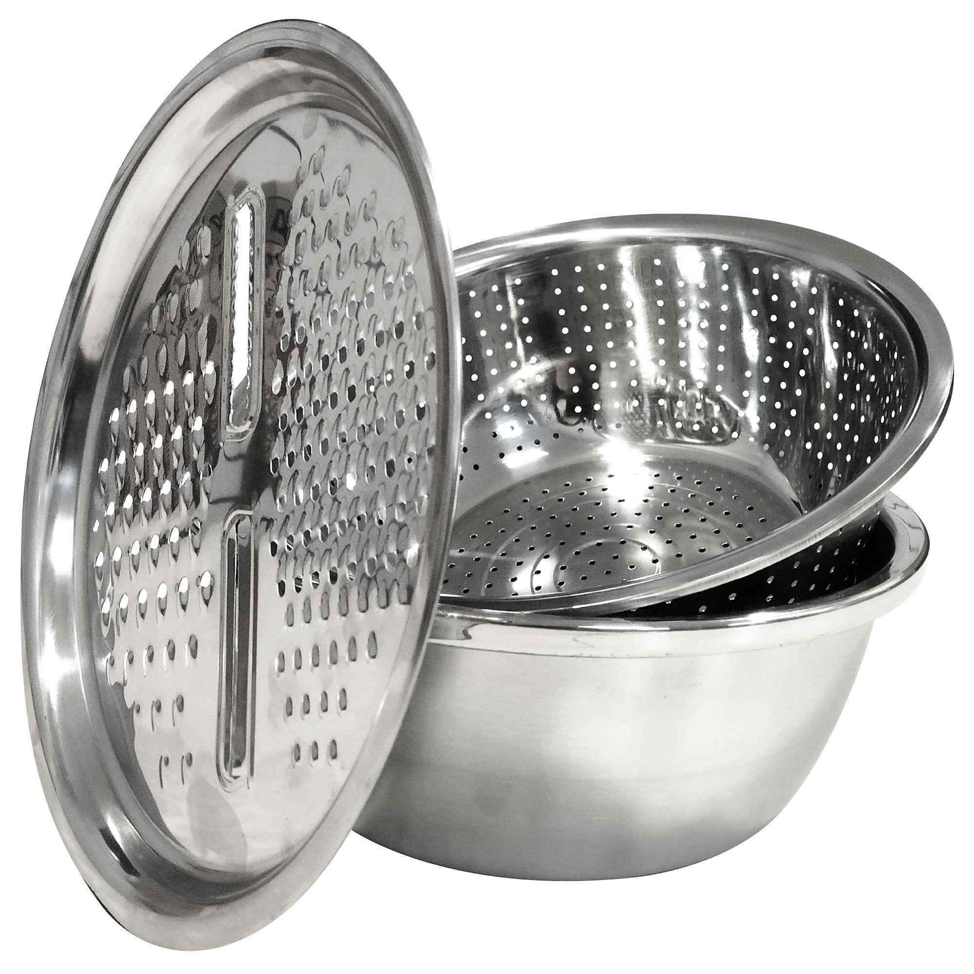 Colador + Rallador acero inoxidabe-1