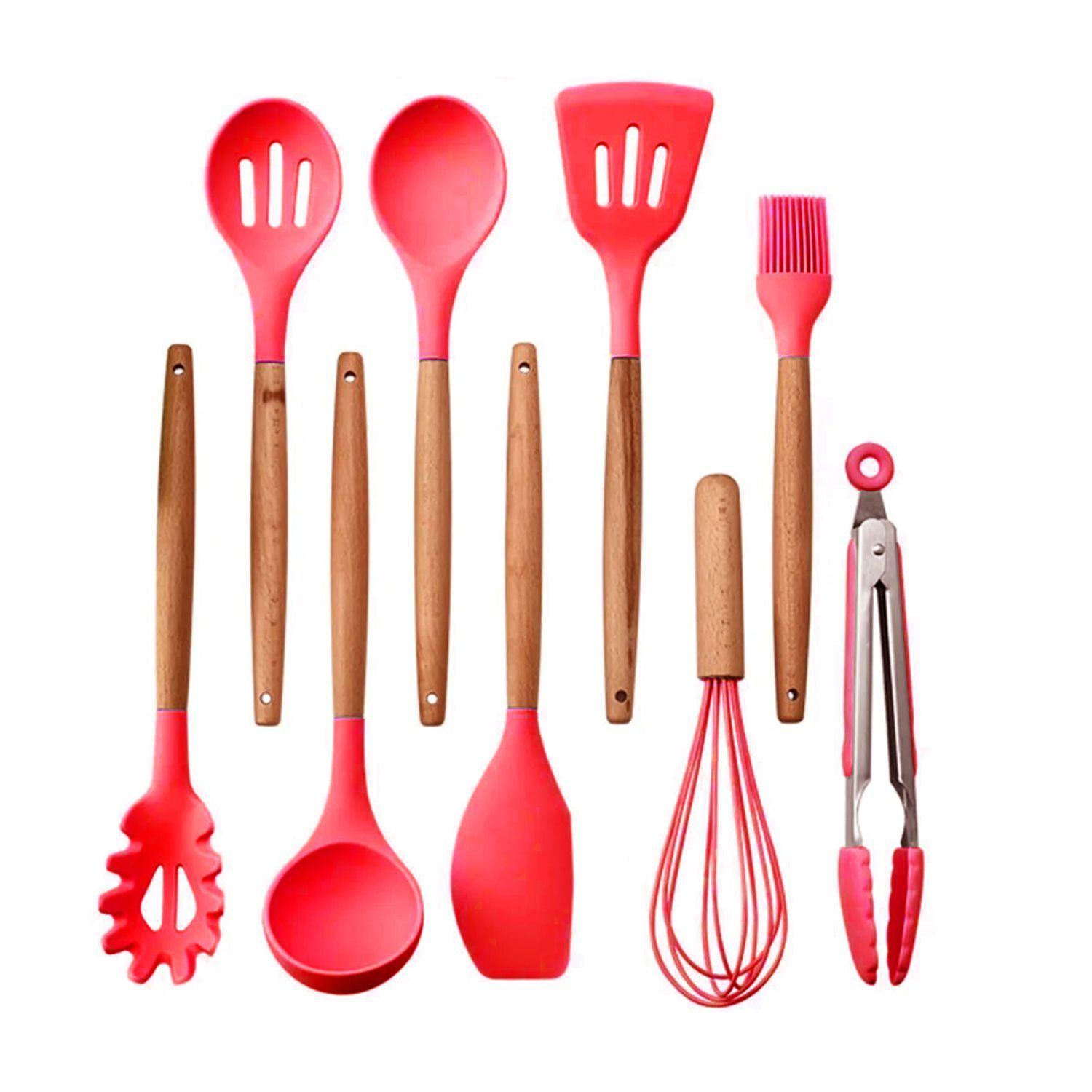 Utensilios De Cocina Silicona  Rojo-1