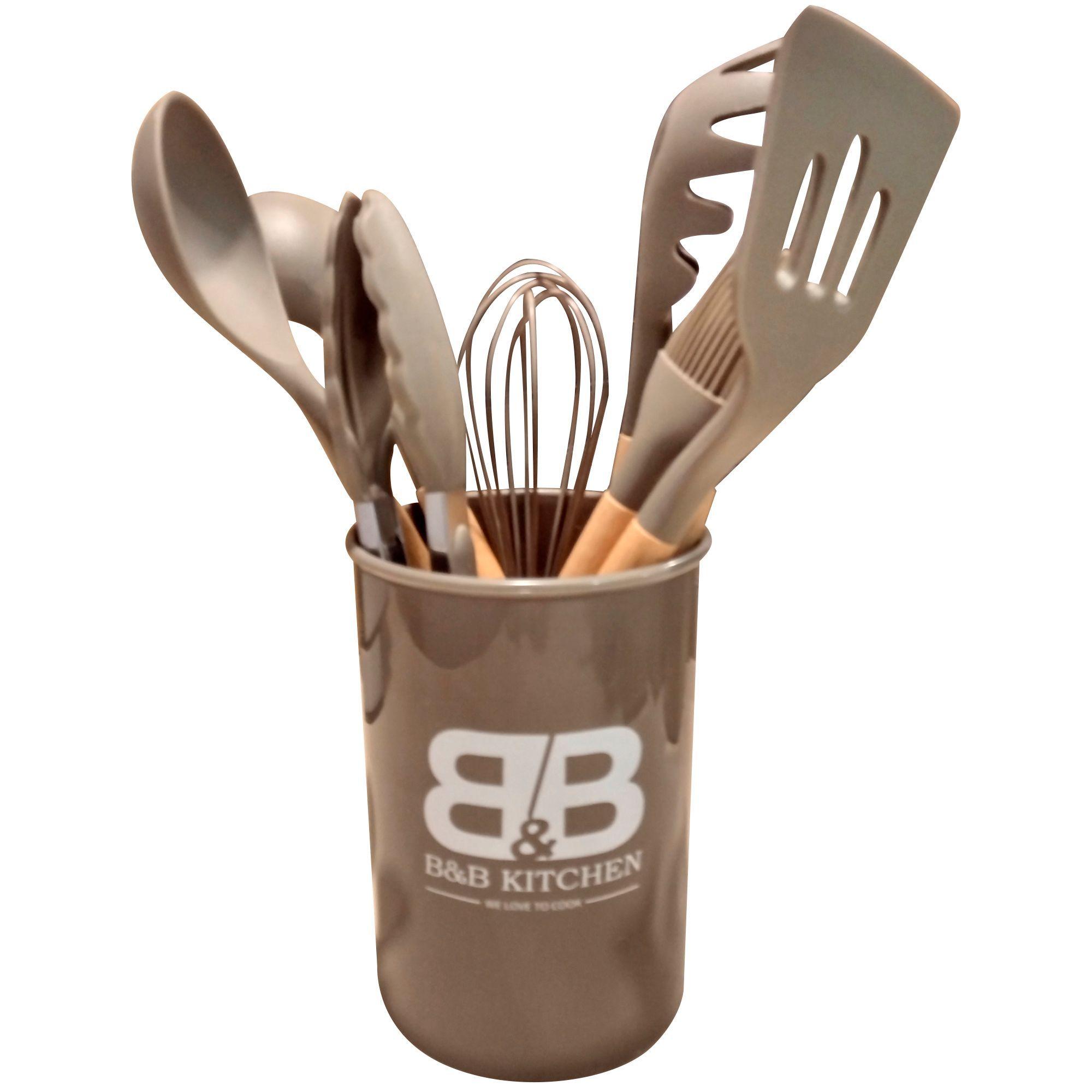 Utensilios De Cocina Silicona Beige Oscuro-5