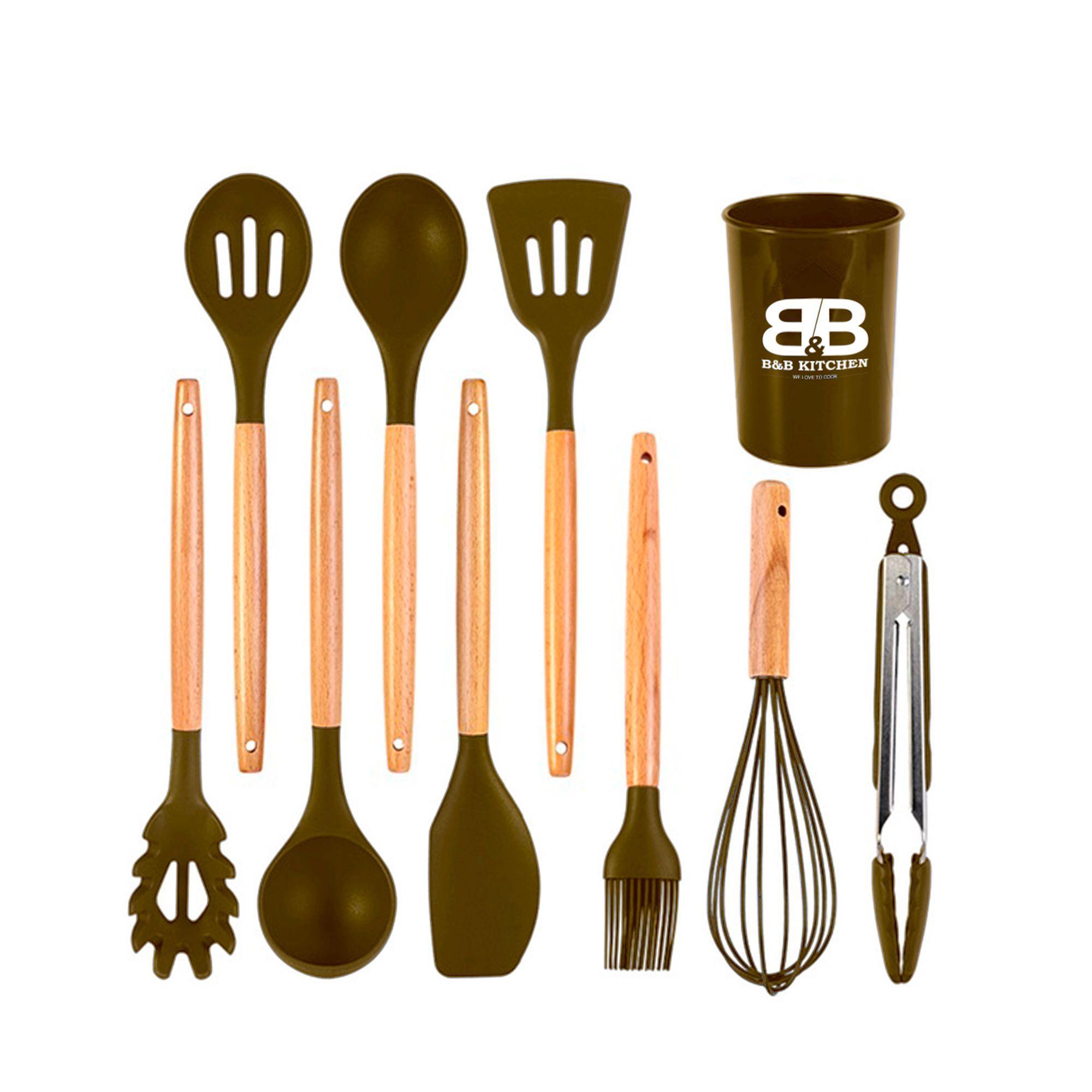 Utensilios De Cocina Silicona Beige Oscuro-4