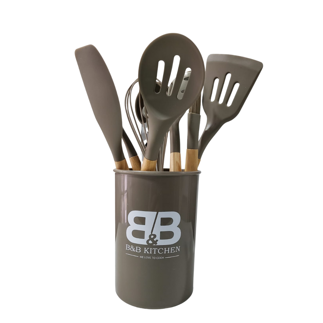 Utensilios De Cocina Silicona Beige Oscuro-0