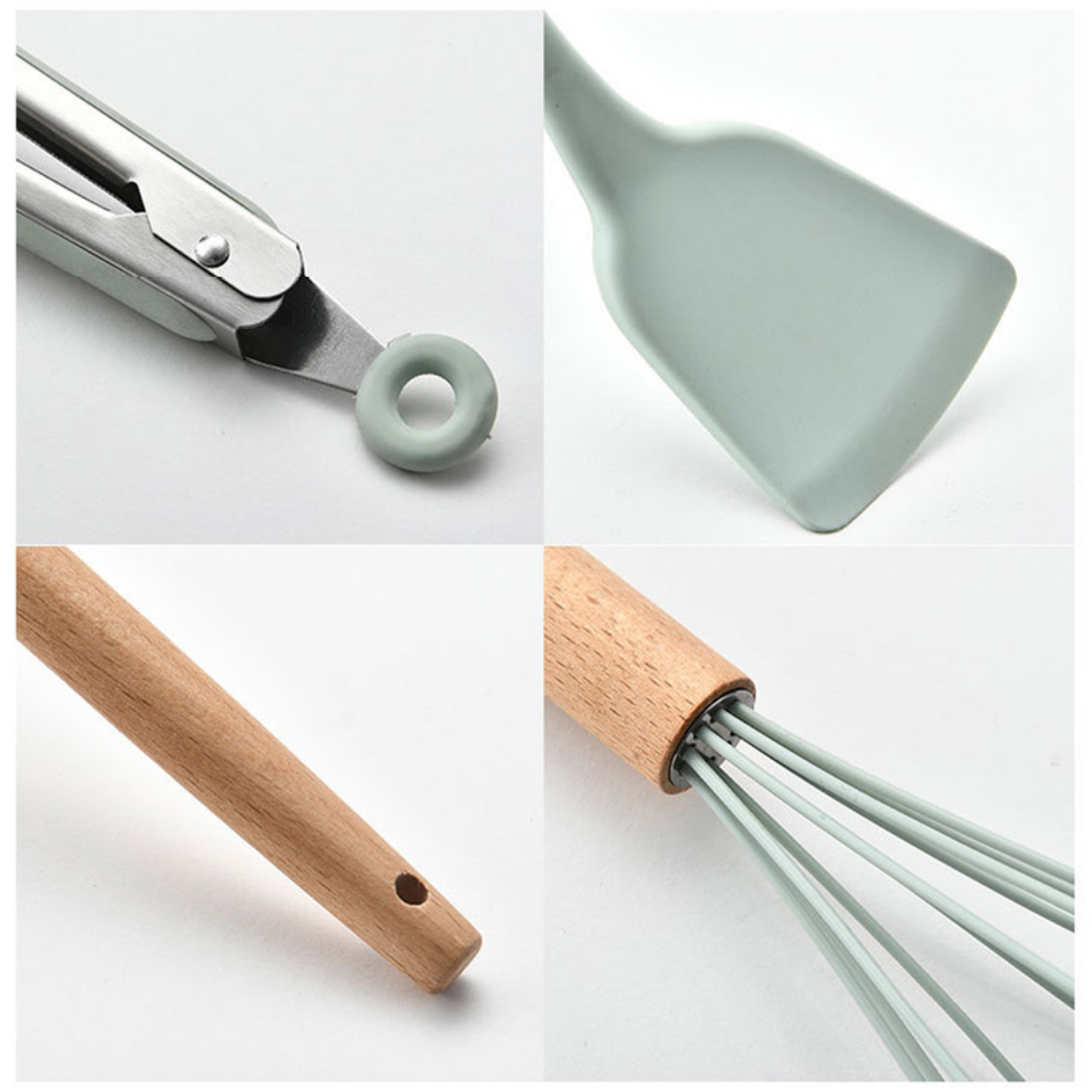 Utensilios De Cocina Silicona Verde Menta-4