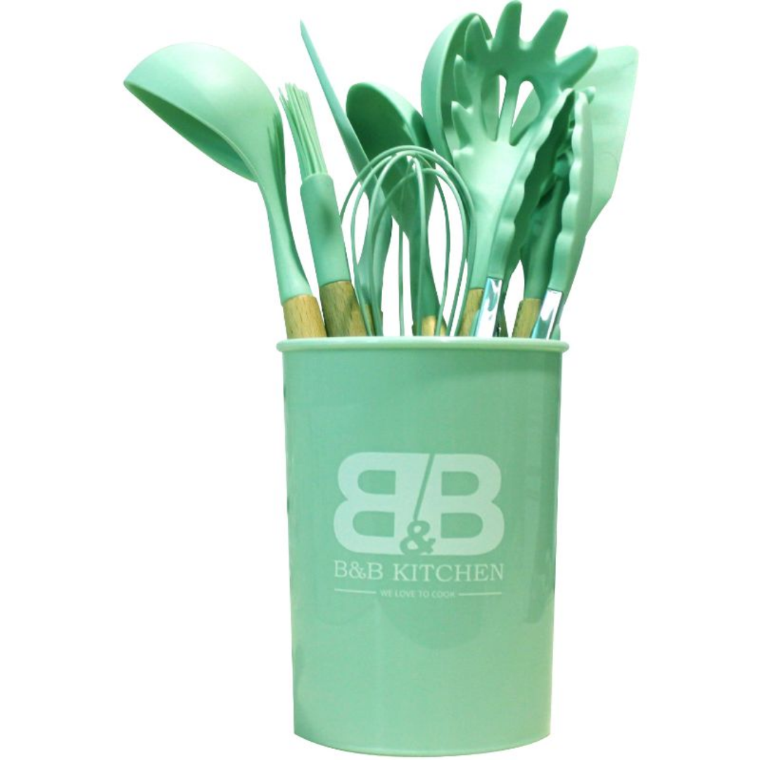 Utensilios De Cocina Silicona Verde Menta-0