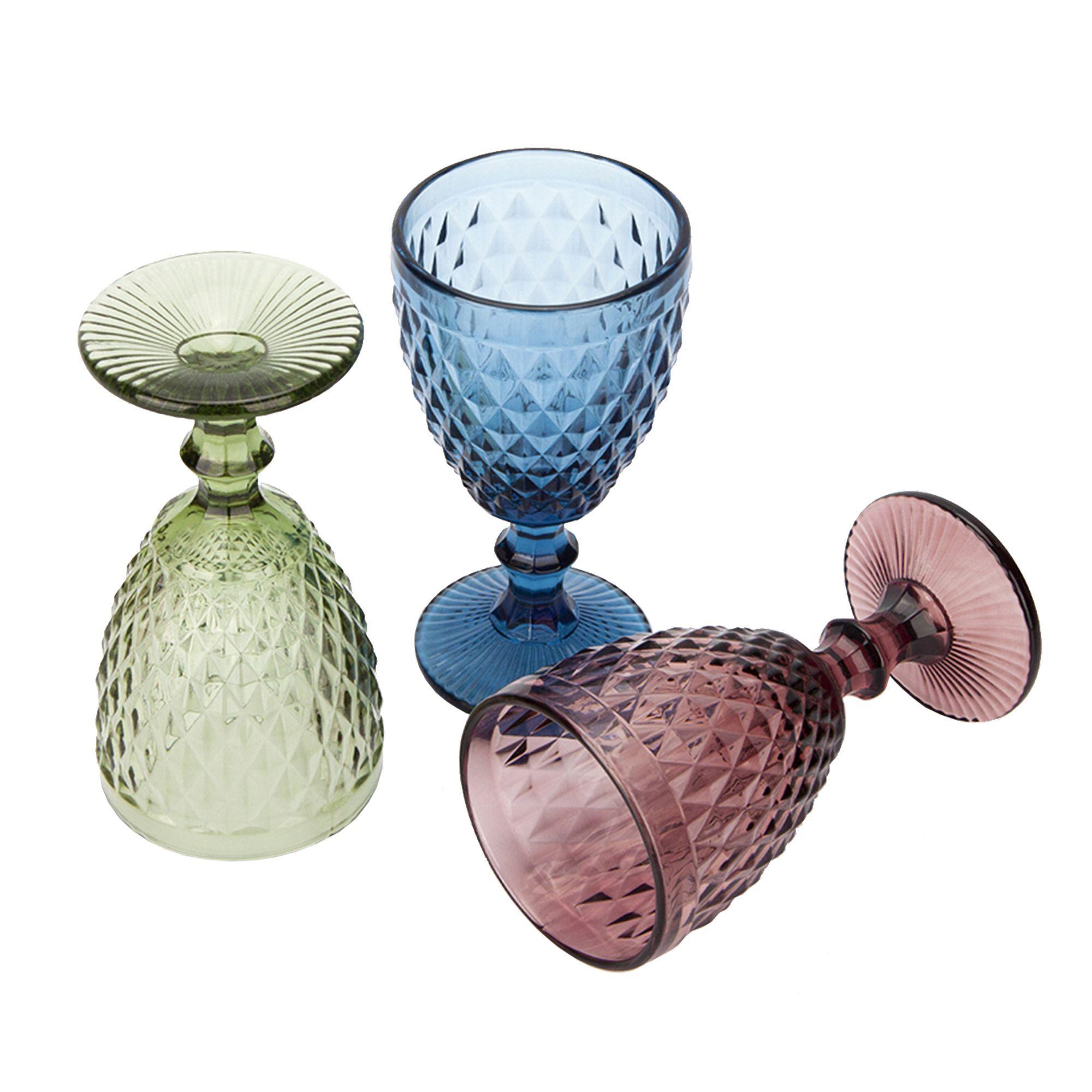 Set de copas de Cristal 6 piezas color Azul-2