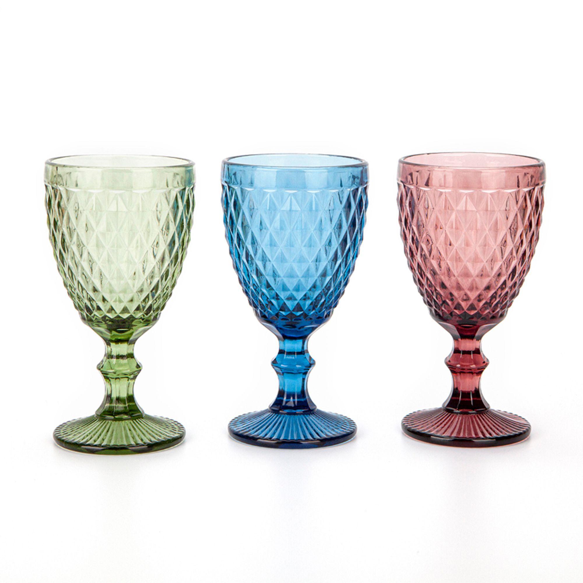 Set de copas de Cristal 6 piezas color Azul-3