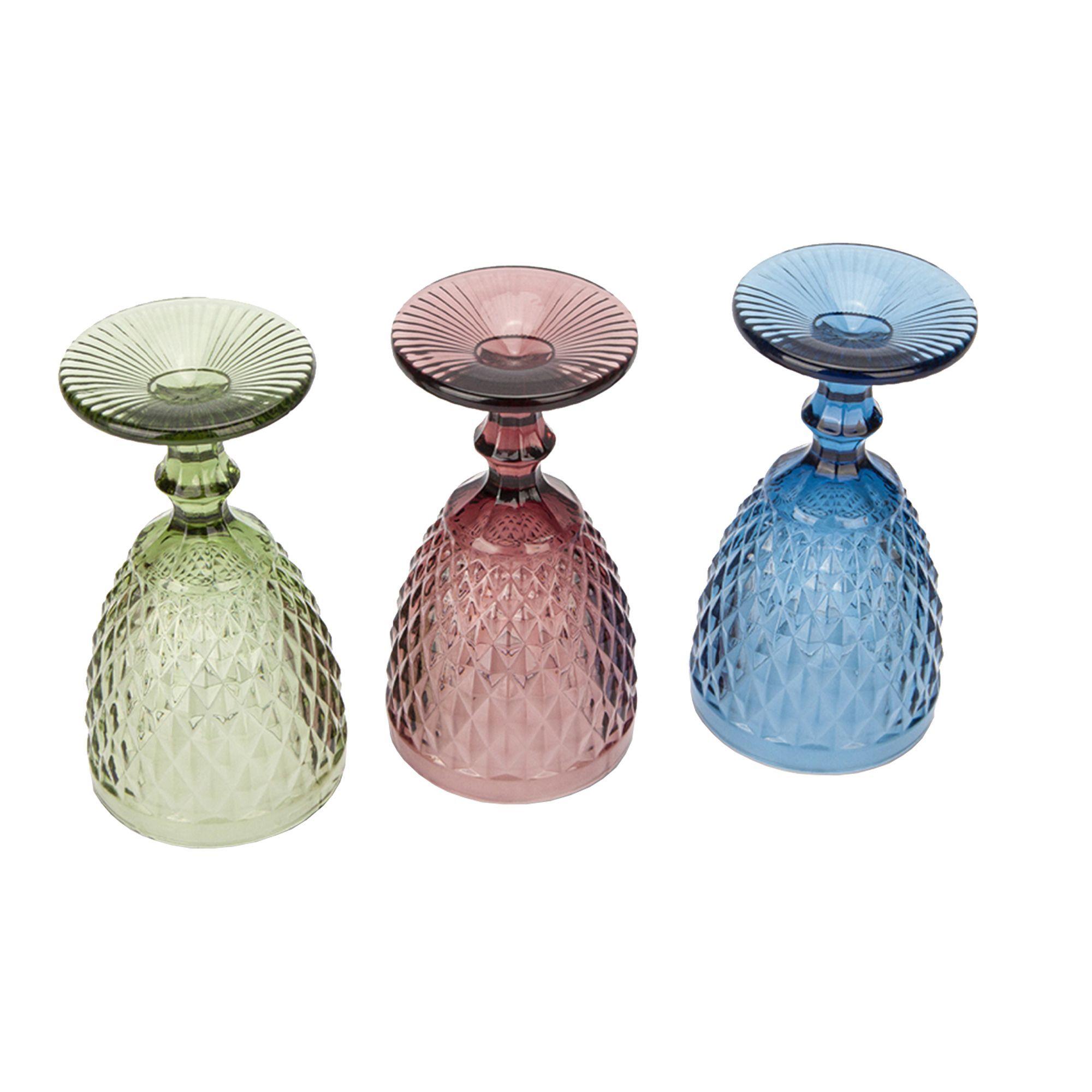 Set de copas de Cristal 6 piezas color Azul-4
