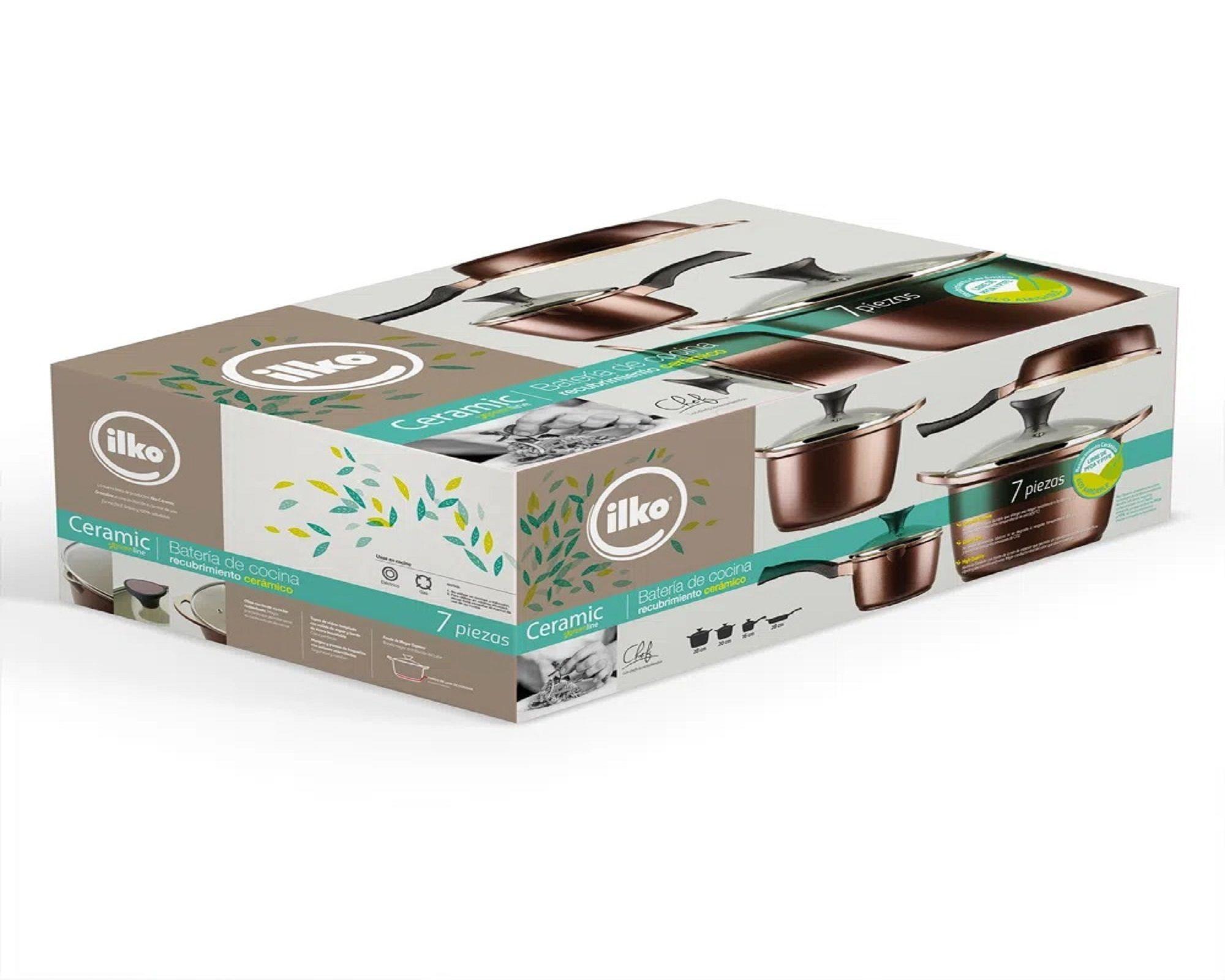 BATERIA DE COCINA CERAMIC BLANCA 7 PIEZAS  ILKO-5