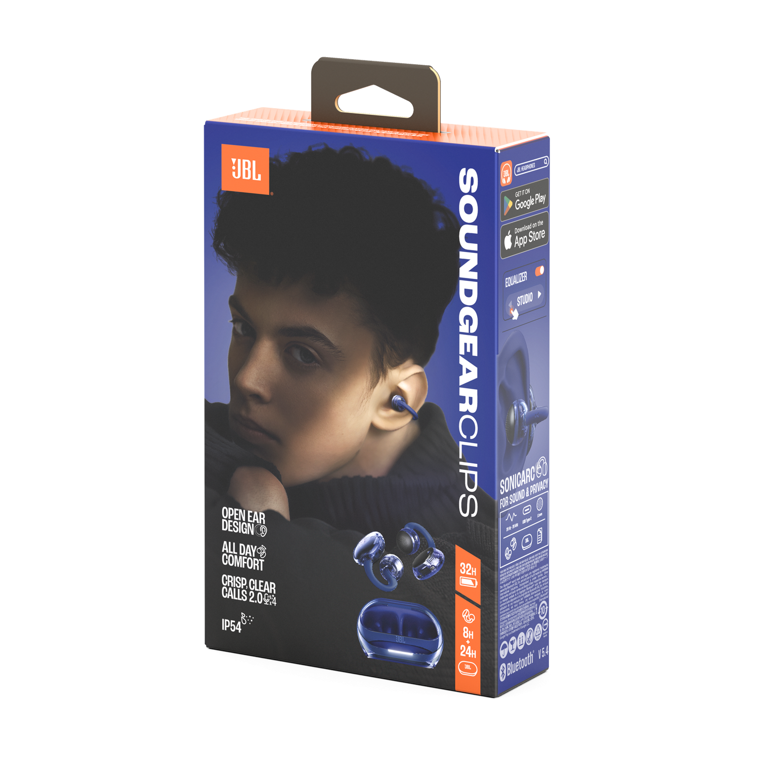 JBL Soundgear Clips Headphones TWS Open Ear Blue-7