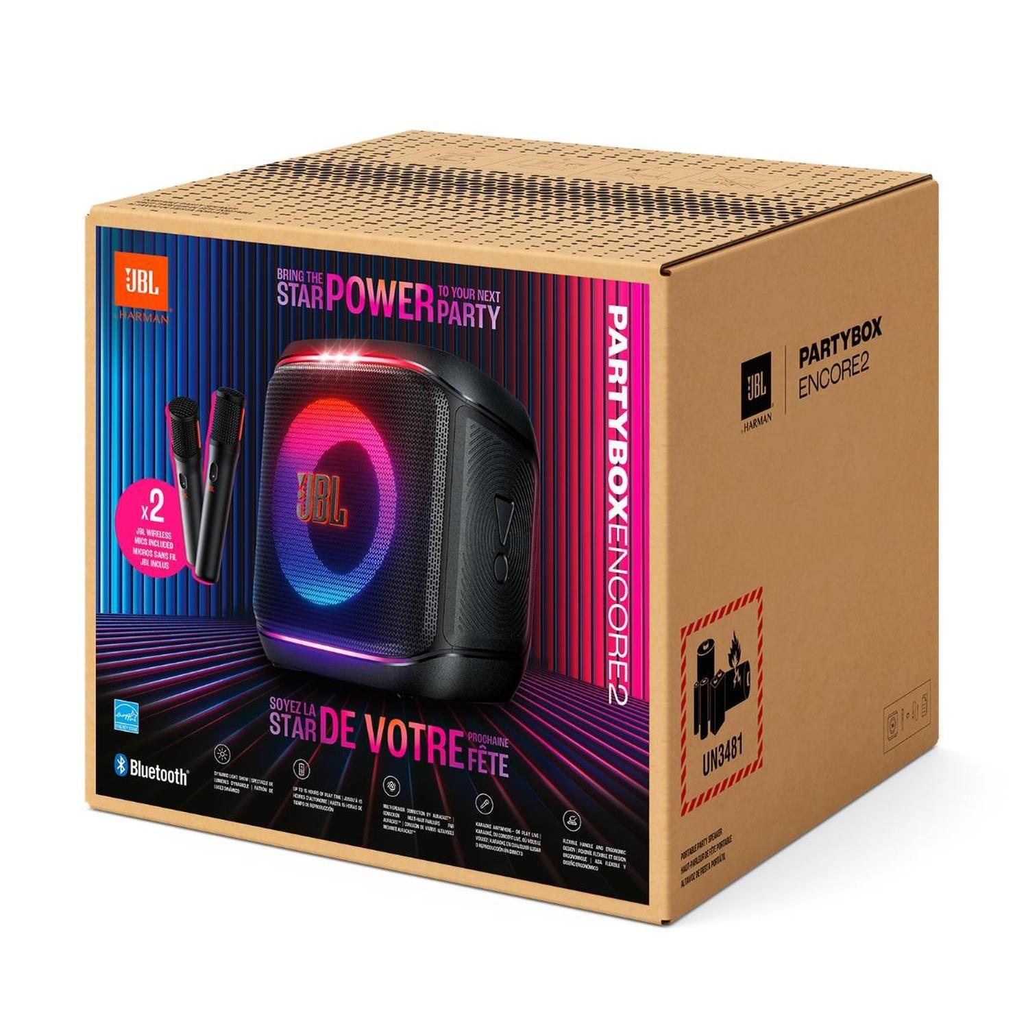 Parlante bluetooth JBL Partybox Encore 2 negro 2 micrófonos-6