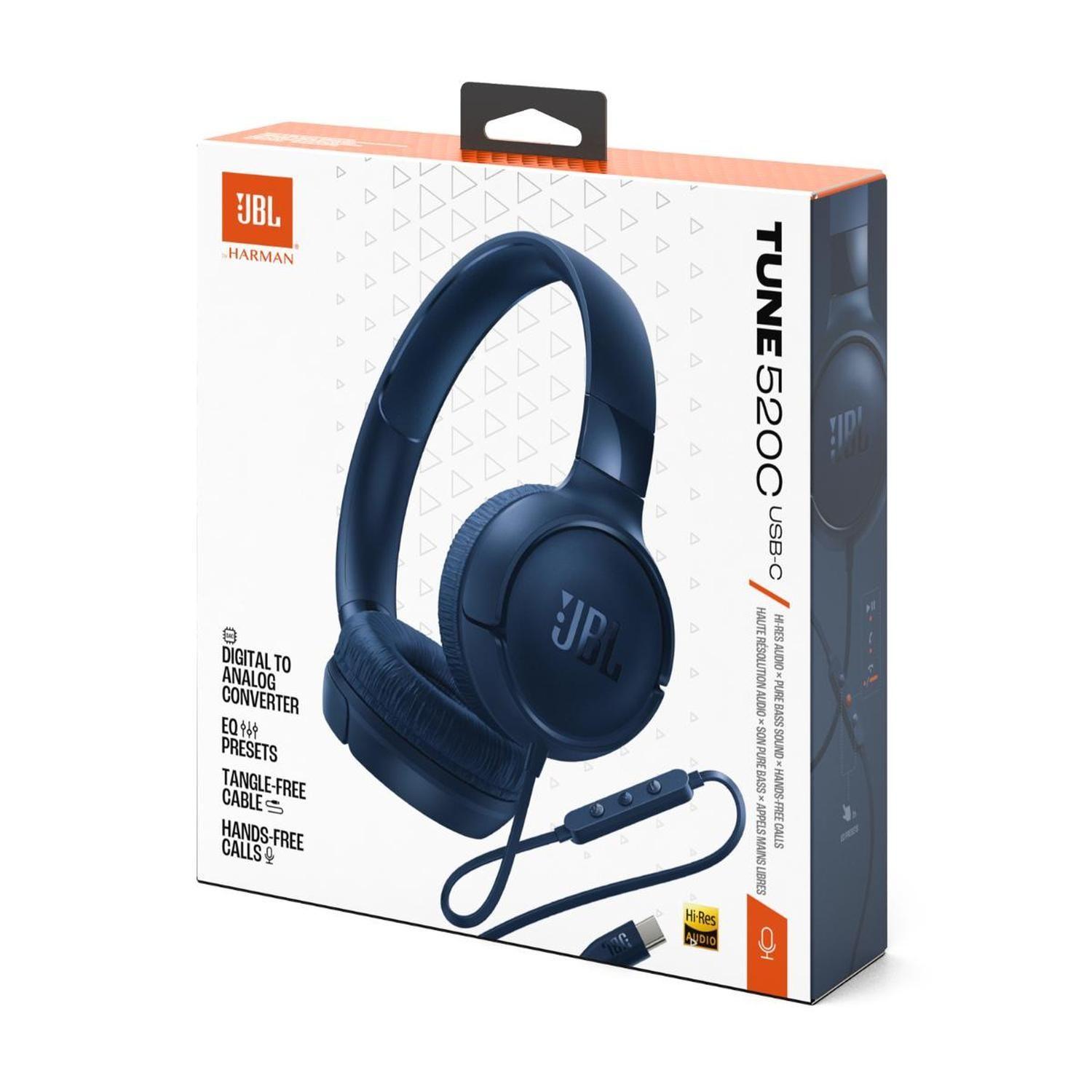 Audífonos JBL Tune 520 con Cable Tipo C Blue-6