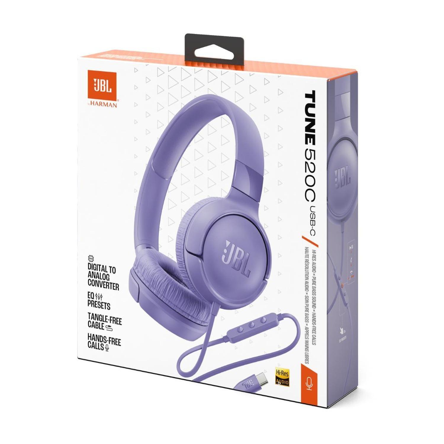 Audífonos JBL Tune 520 con Cable Tipo C Purple-7