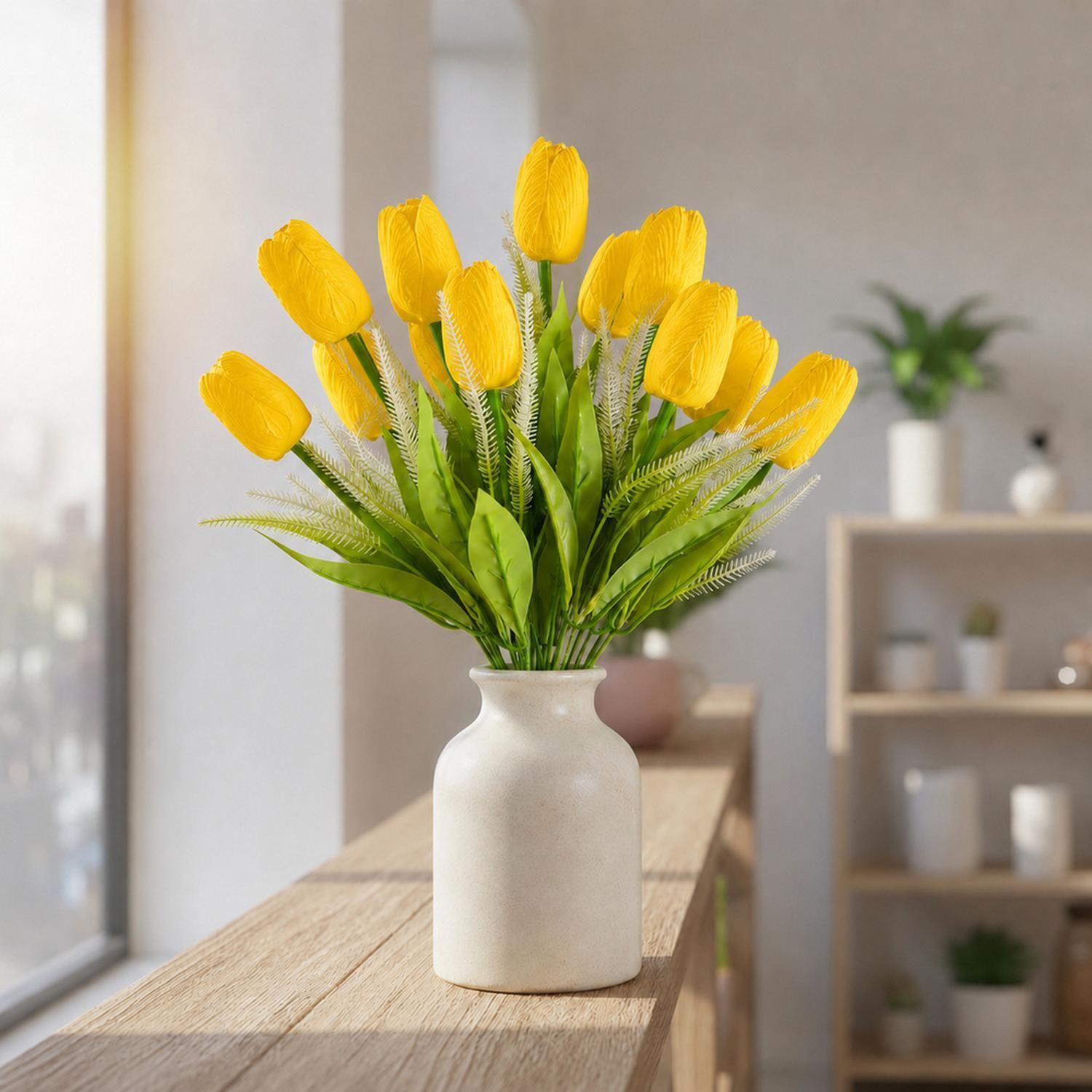 Ramos De 12 Tulipanes Artificiales Flor Decoración Tulipan-3