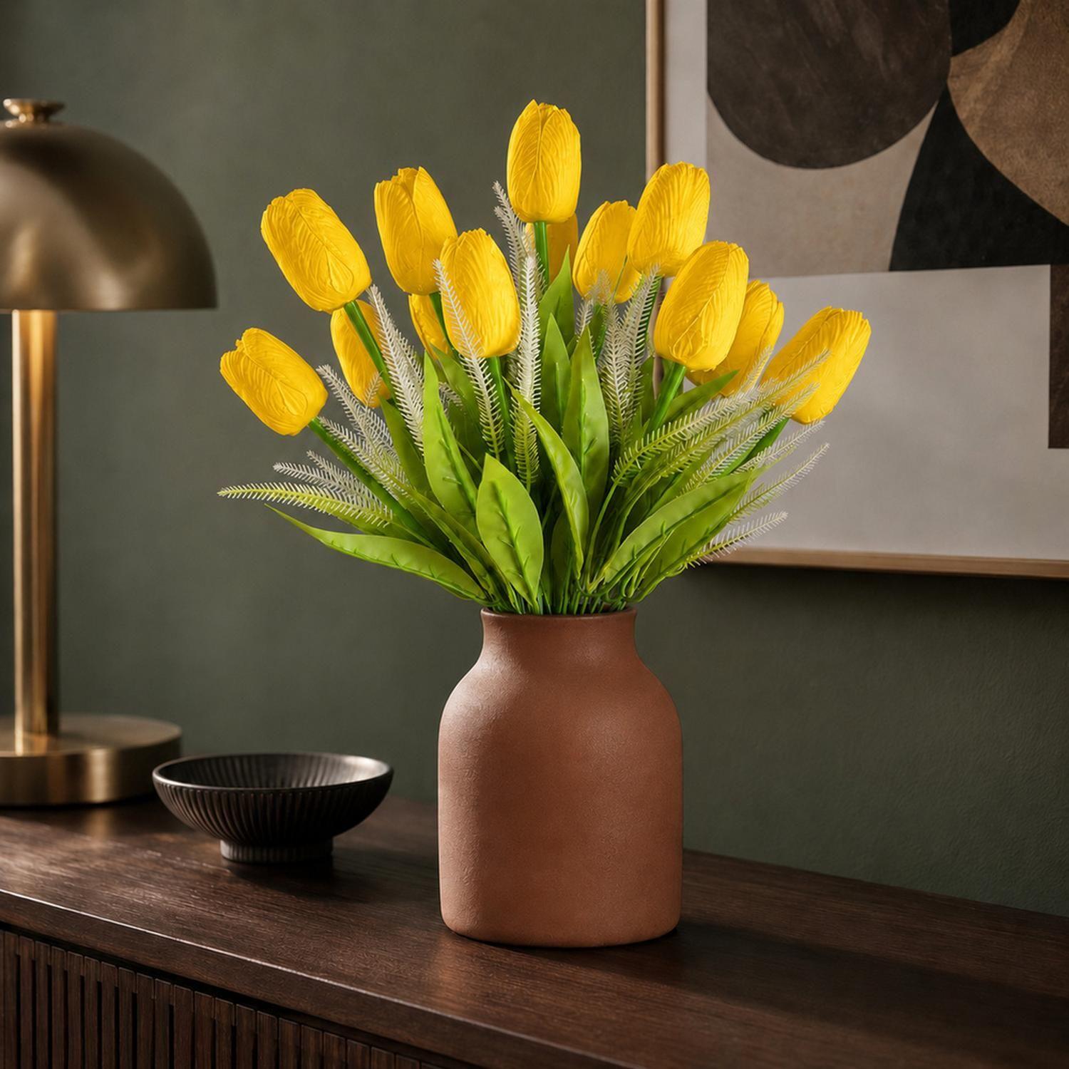 Ramos De 12 Tulipanes Artificiales Flor Decoración Tulipan-5