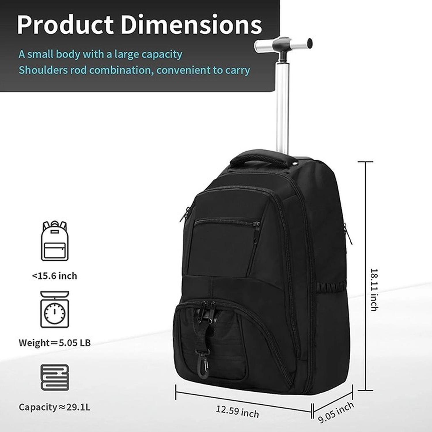 Mochila con Ruedas N Unisex para Portátil de Tela Oxford de 17''-4