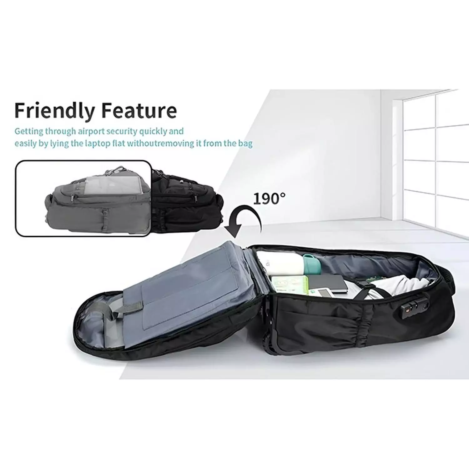 Mochila con Ruedas N Unisex para Portátil de Tela Oxford de 17''-5