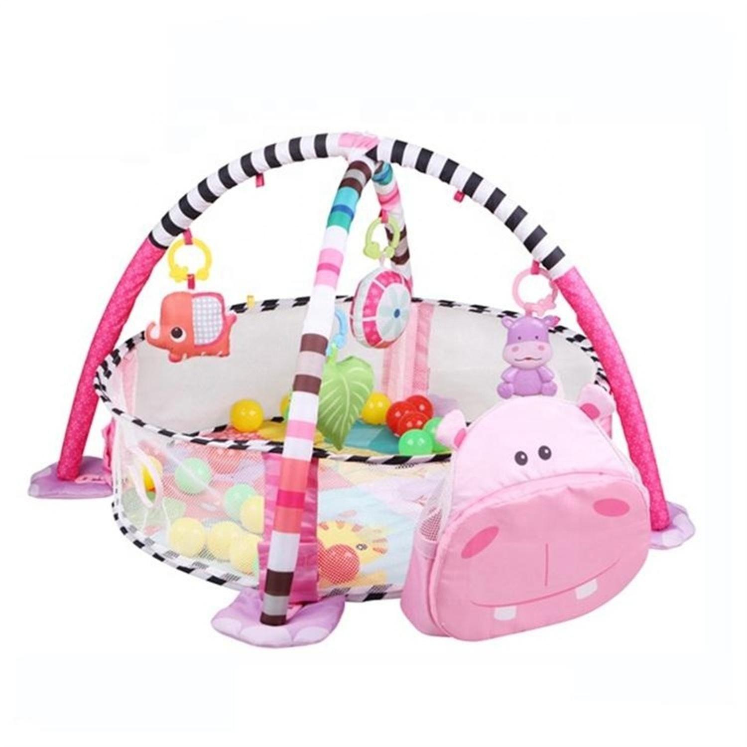 Gimnasio Alfombra De Actividades 3 En 1 Con Pelotitas Rosa-2