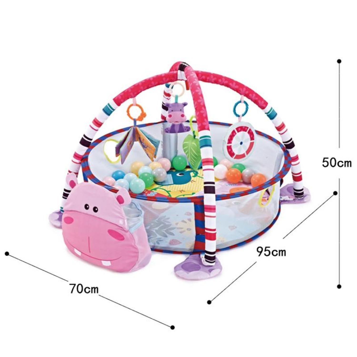 Gimnasio Alfombra De Actividades 3 En 1 Con Pelotitas Rosa-8