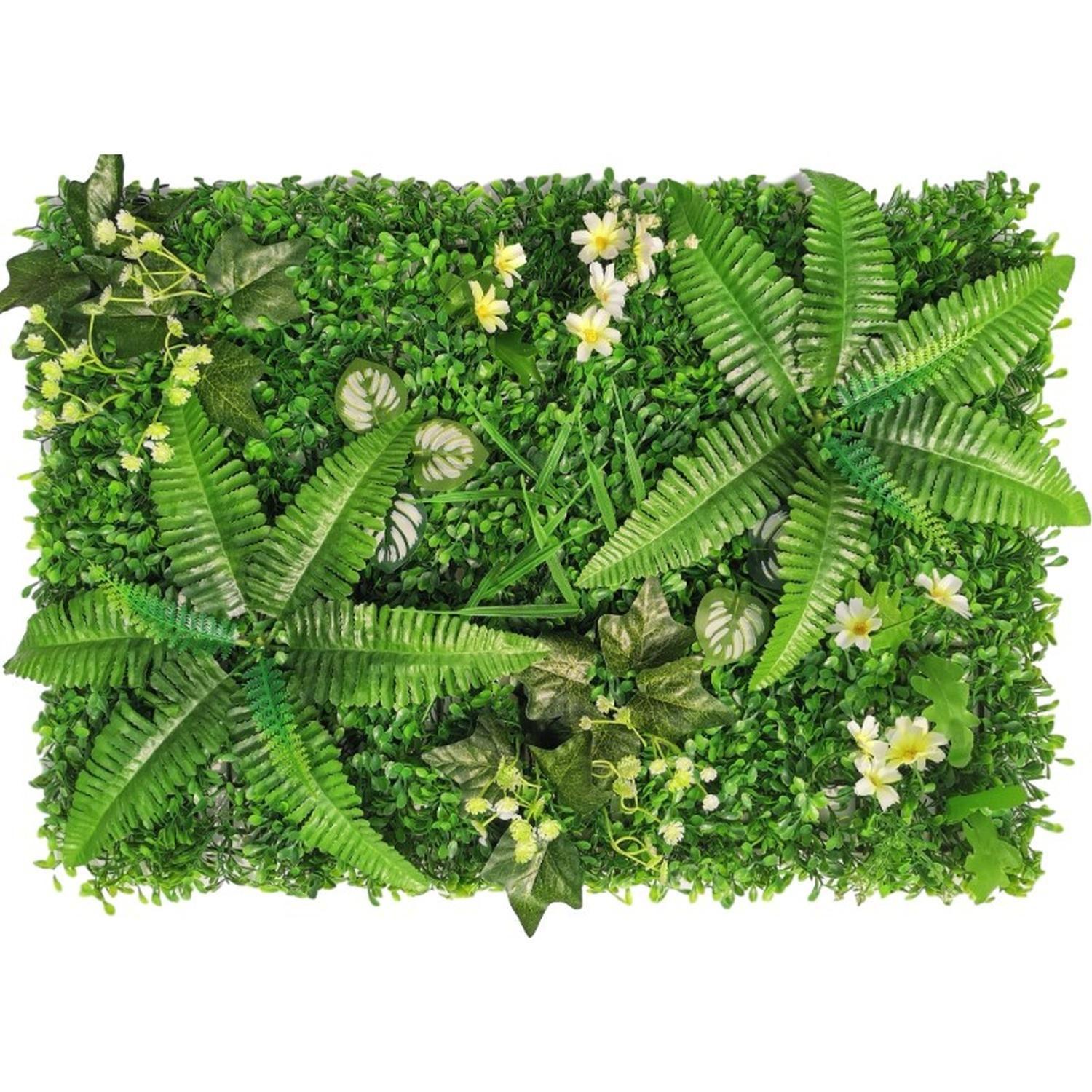 Jardín Muro Vertical Artificial A Palmeta Plantas 60x40 Cm-0