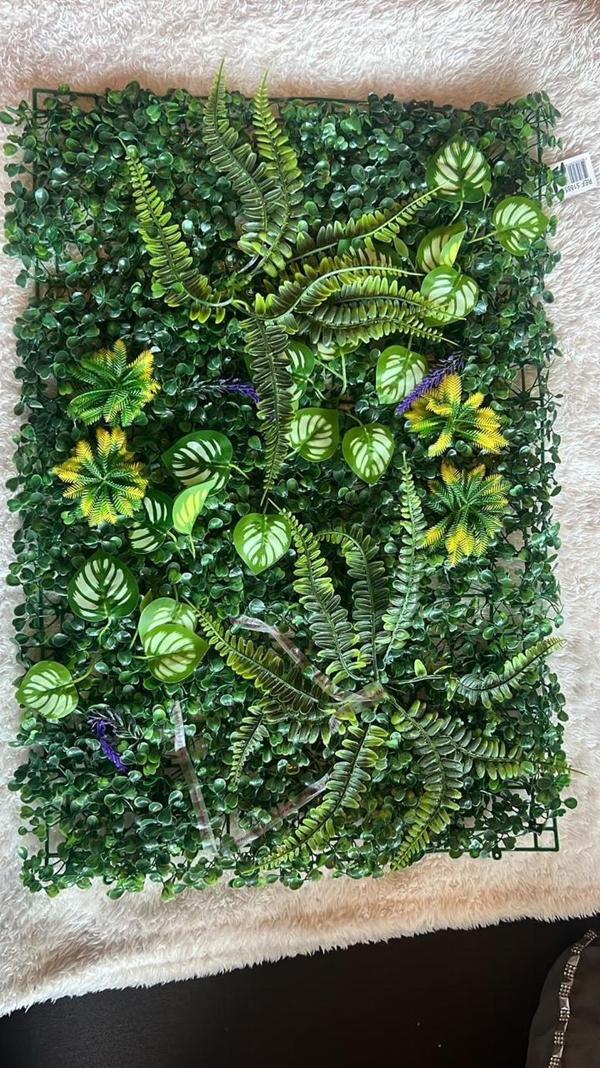 Jardín Muro Vertical Artificial A Palmeta Plantas 60x40 Cm-4
