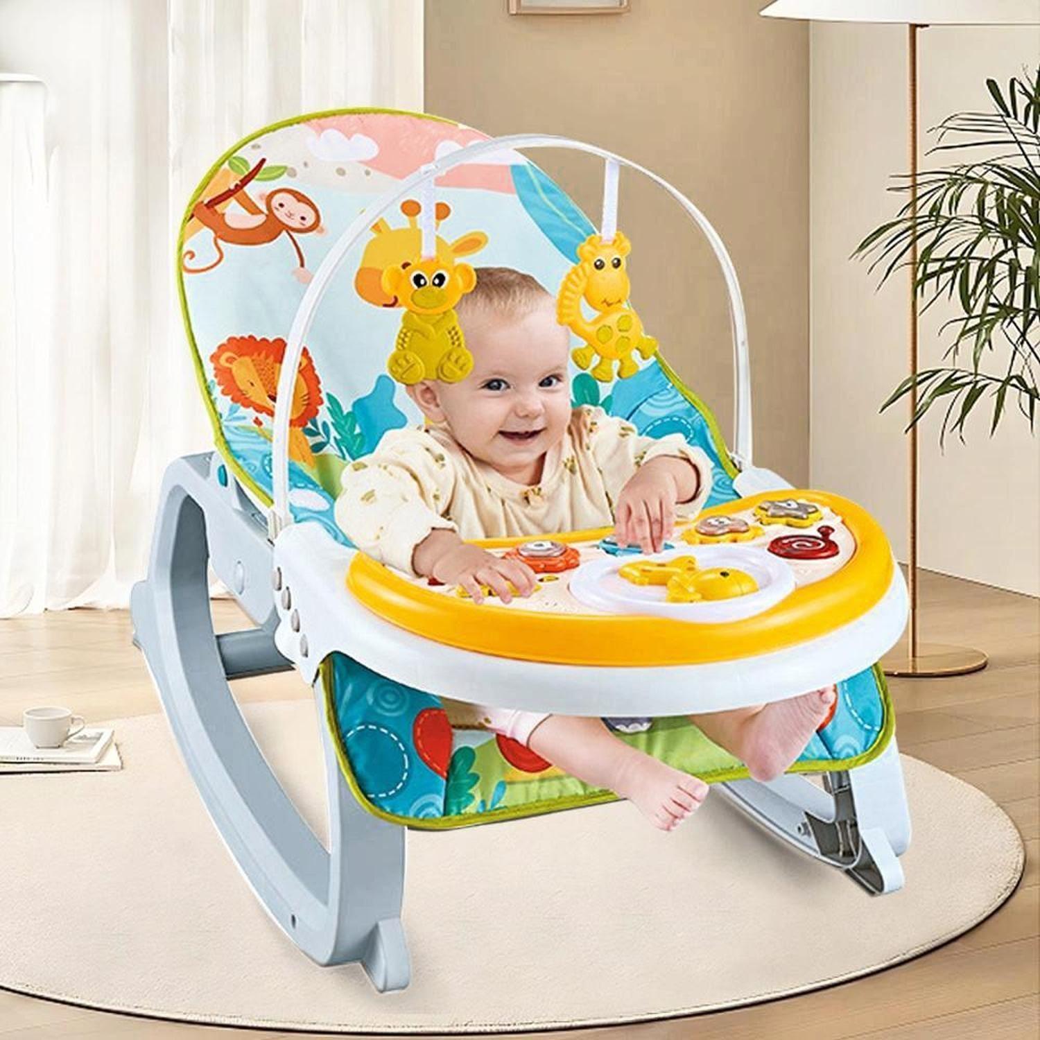 Juguete Silla Mecedora Vibradora 3 En1 Sonidos Infantil Celeste-2