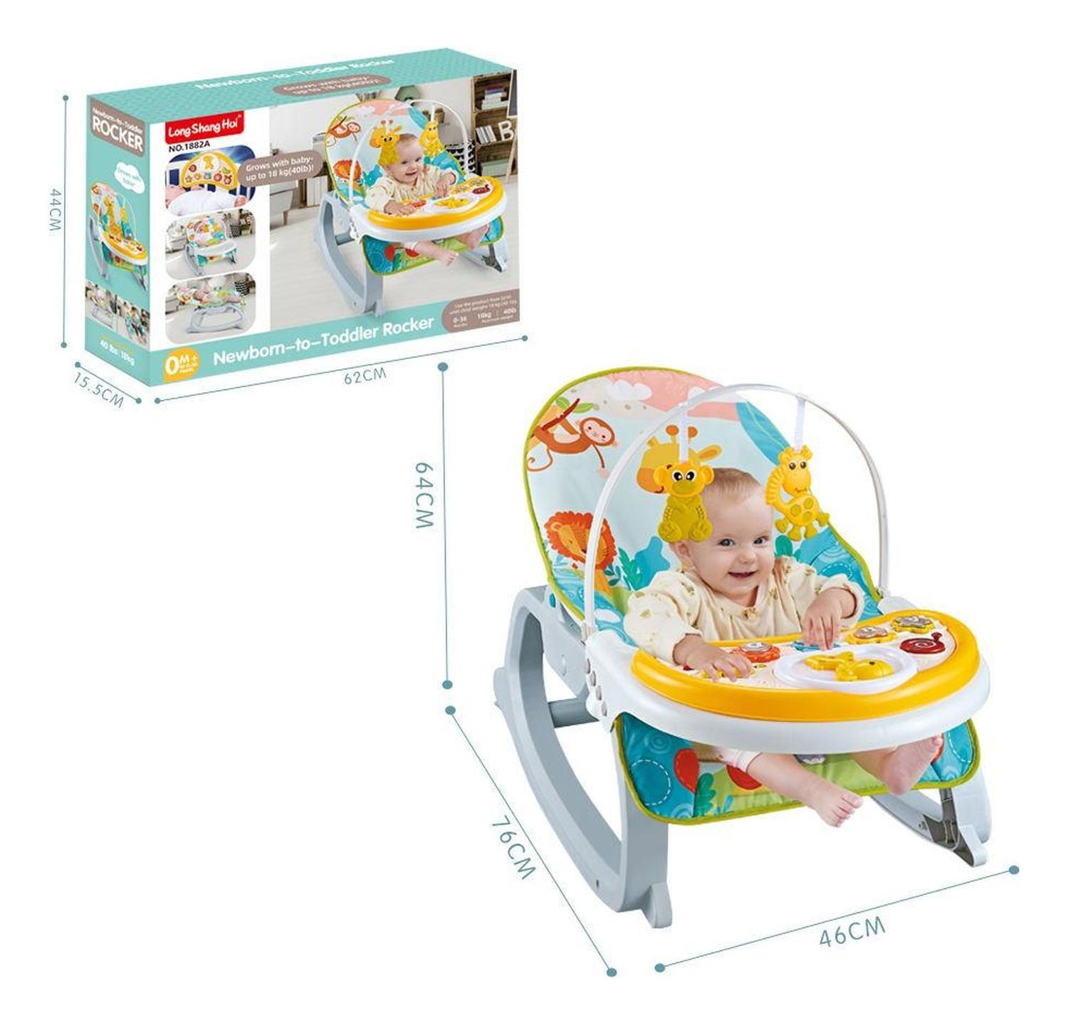 Juguete Silla Mecedora Vibradora 3 En1 Sonidos Infantil Celeste-5