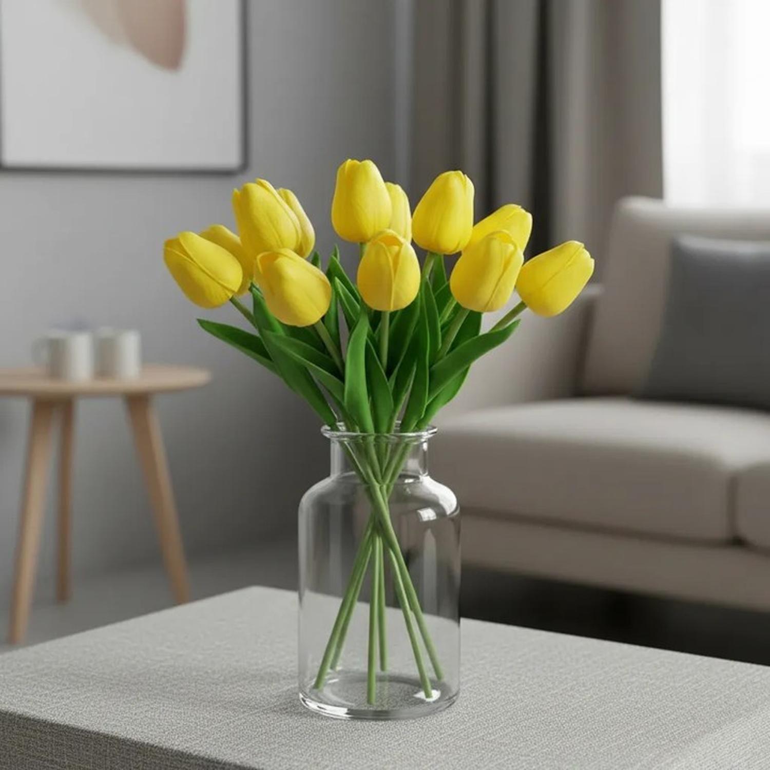 Tulipanes Ramos De 9 Artificiales Decoración Hogar Interior-3