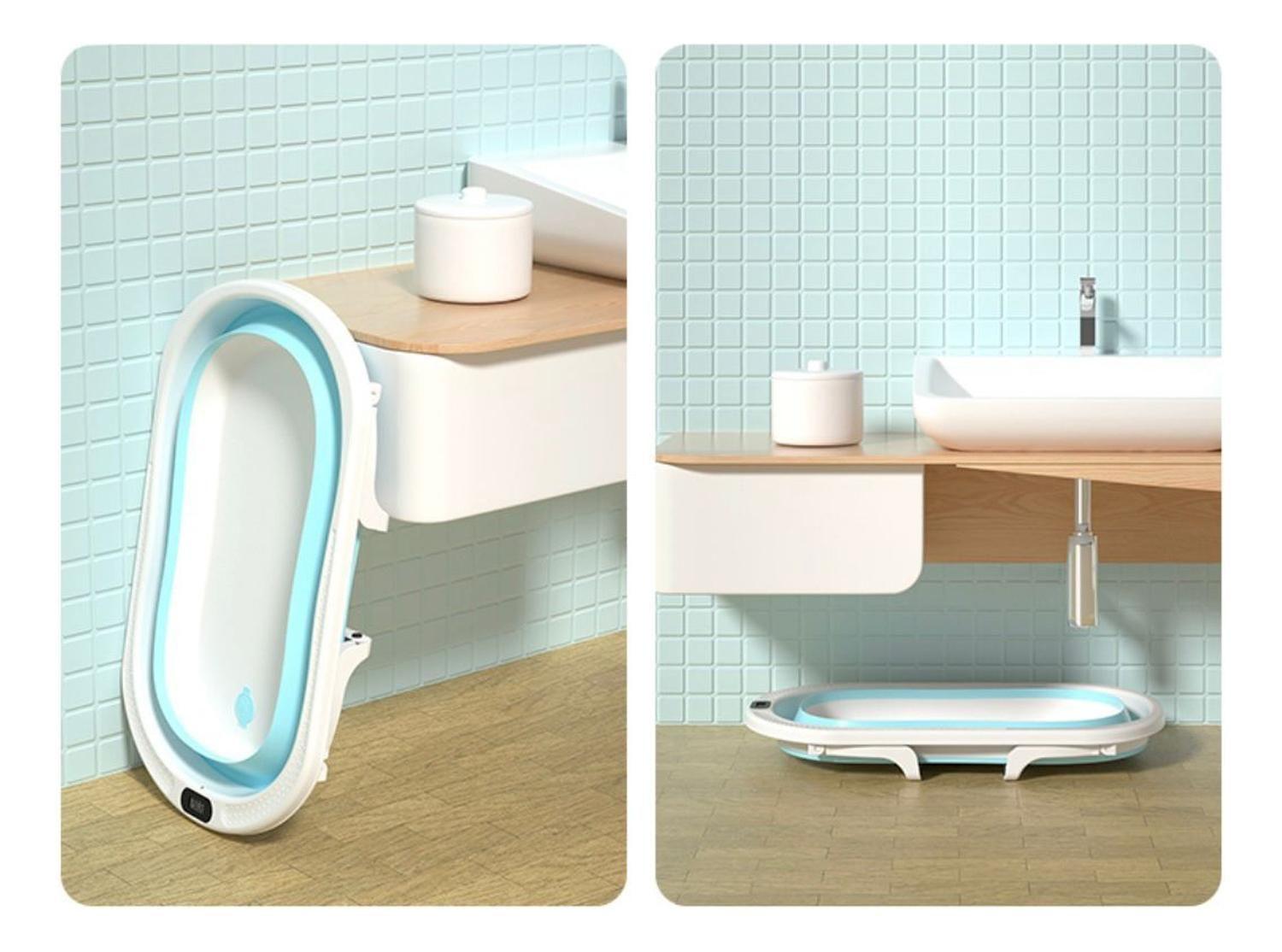 Bañera Plegable Bebé + Malla + Termómetro | Jagima Verde Bañera Digital-3