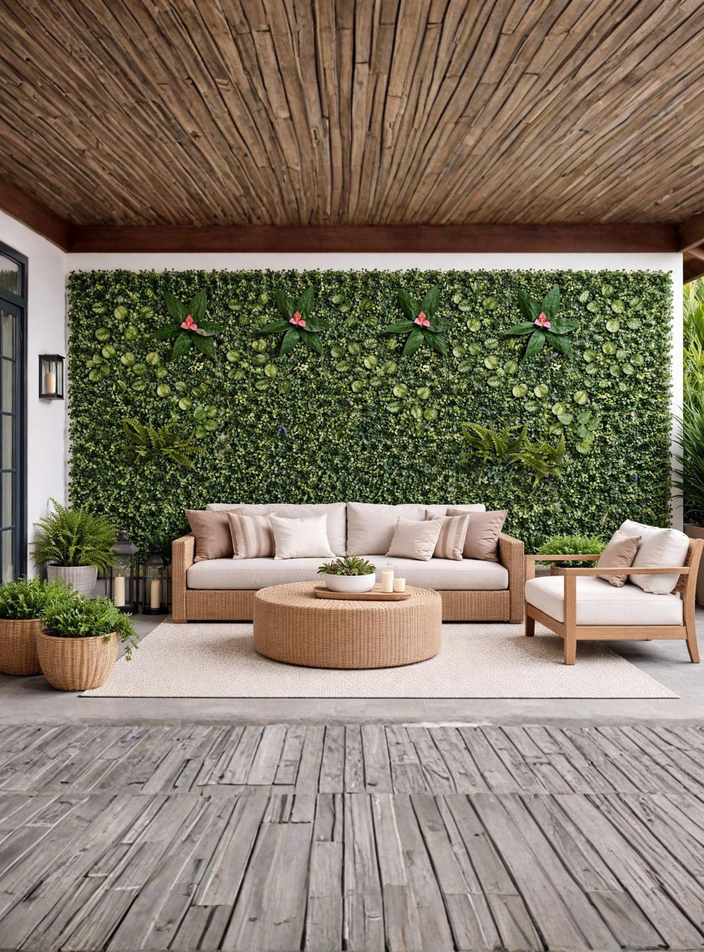 Jardín Muro vertical artificial E palmeta Plantas 60x40 cm-4