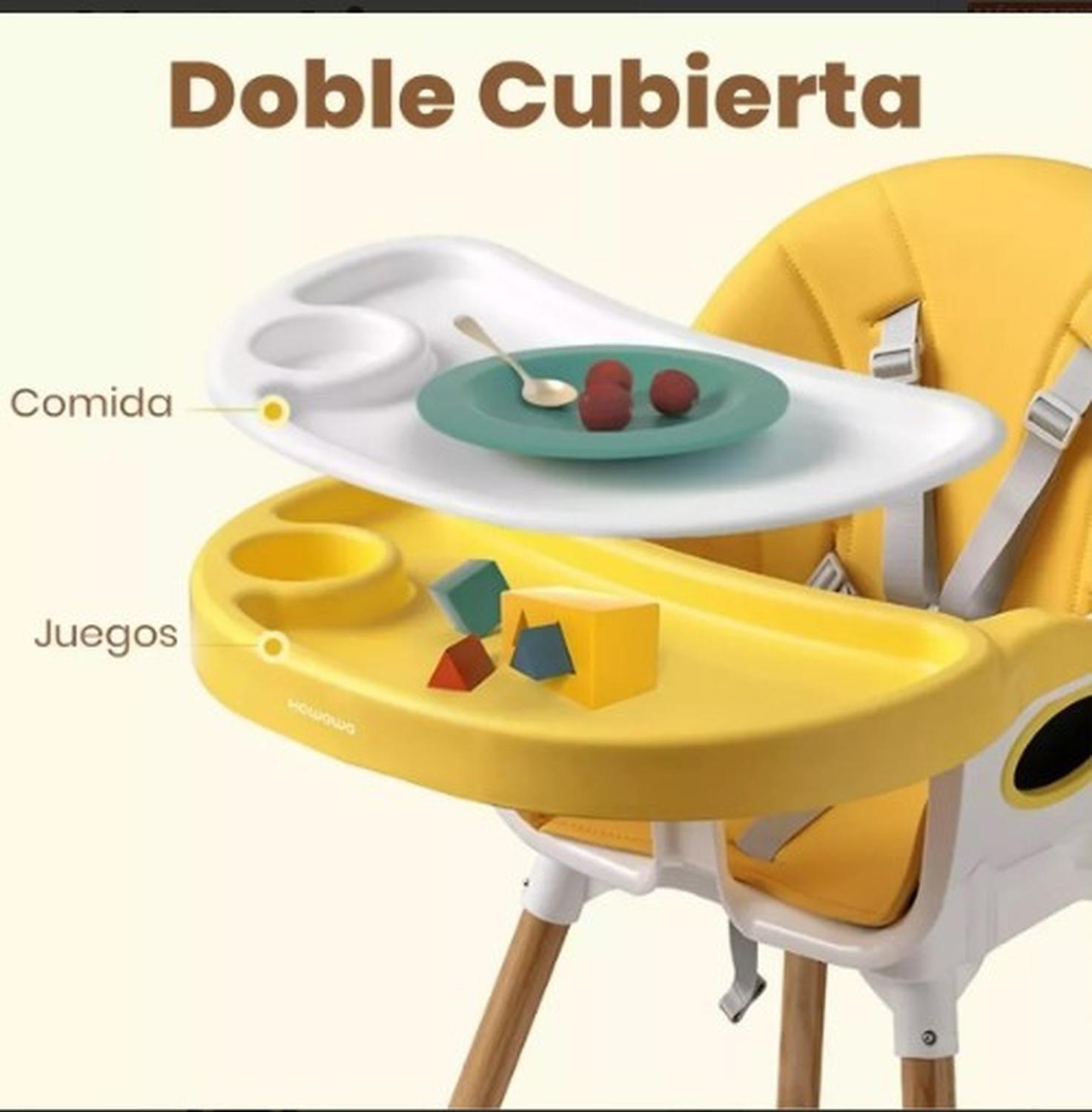 Silla De Comer 2 Alturas Cubiertas Cambiables Y Cinturón Seg-3