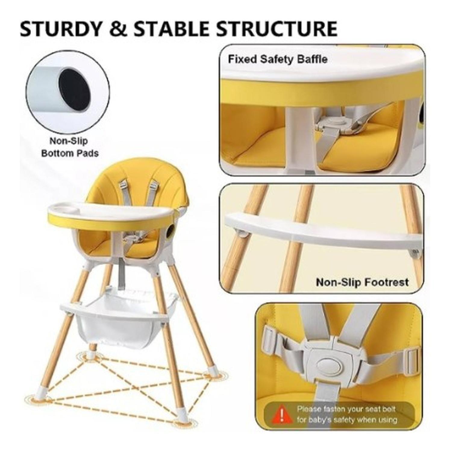 Silla De Comer 2 Alturas Cubiertas Cambiables Y Cinturón Seg-5